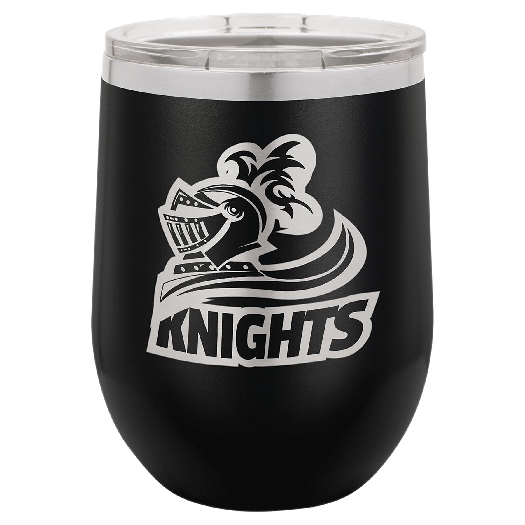 12 oz. Stemless Stainless Steel Wine Tumbler Signature Cutouts Black 