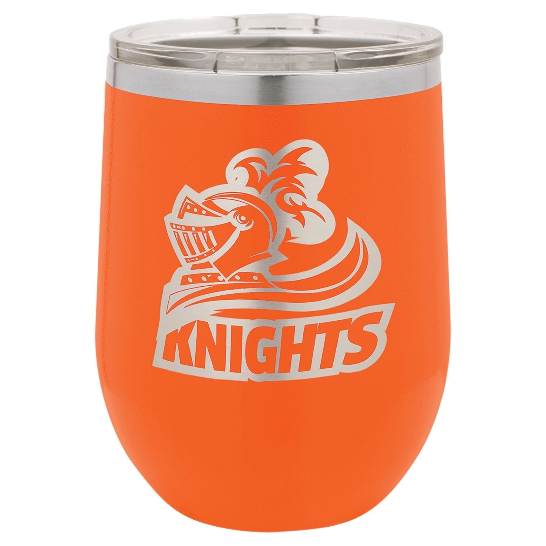 12 oz. Stemless Stainless Steel Wine Tumbler Signature Cutouts Orange 