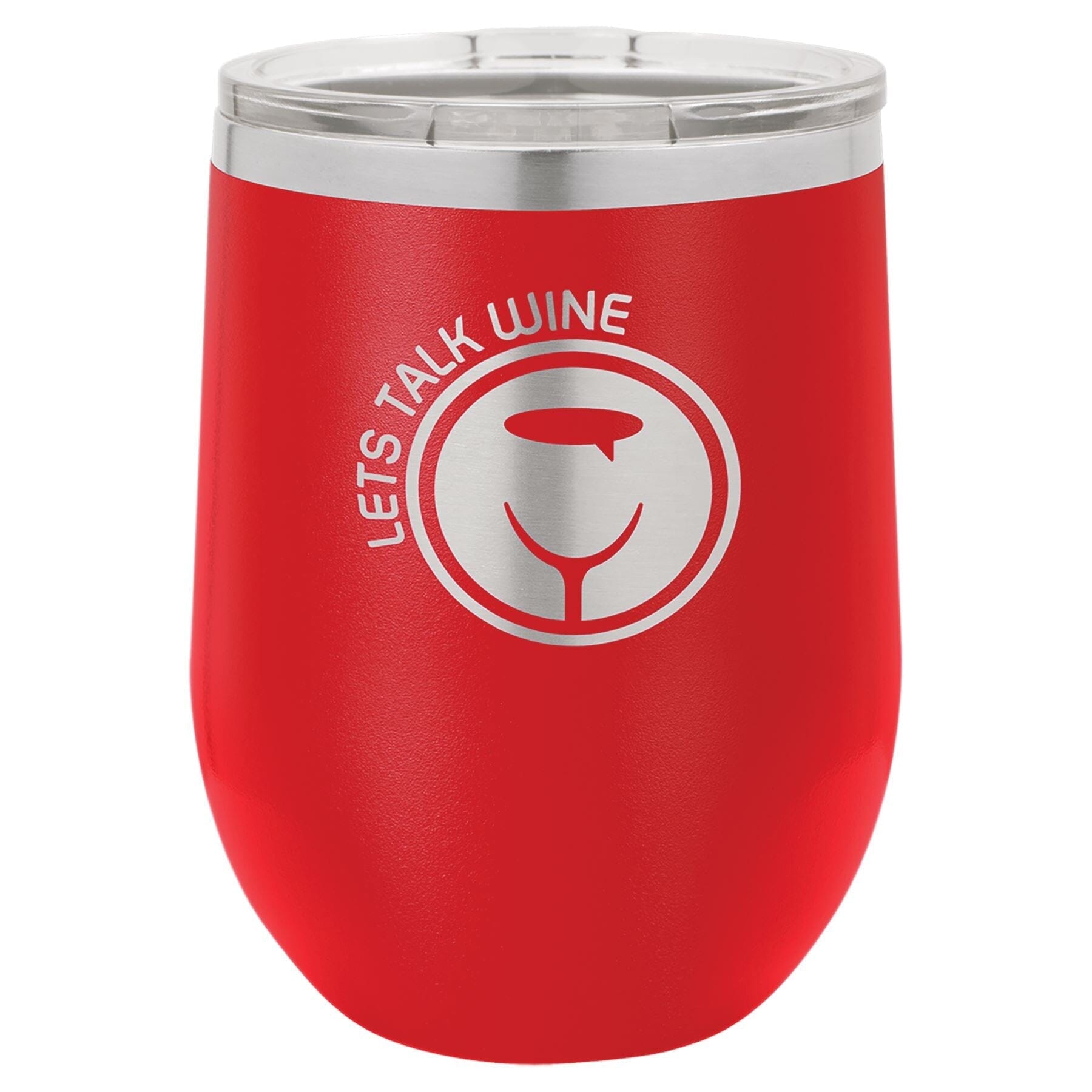 12 oz. Stemless Stainless Steel Wine Tumbler Signature Cutouts Red 