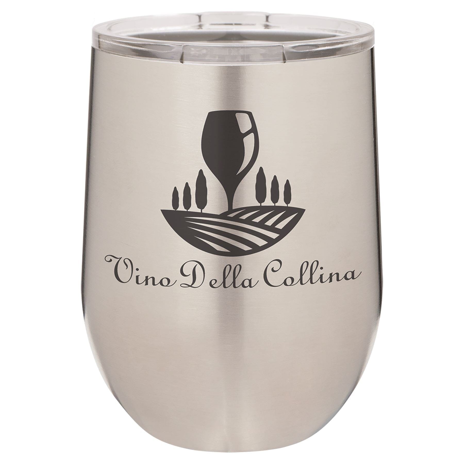 12 oz. Stemless Stainless Steel Wine Tumbler Signature Cutouts Stainless Steel 