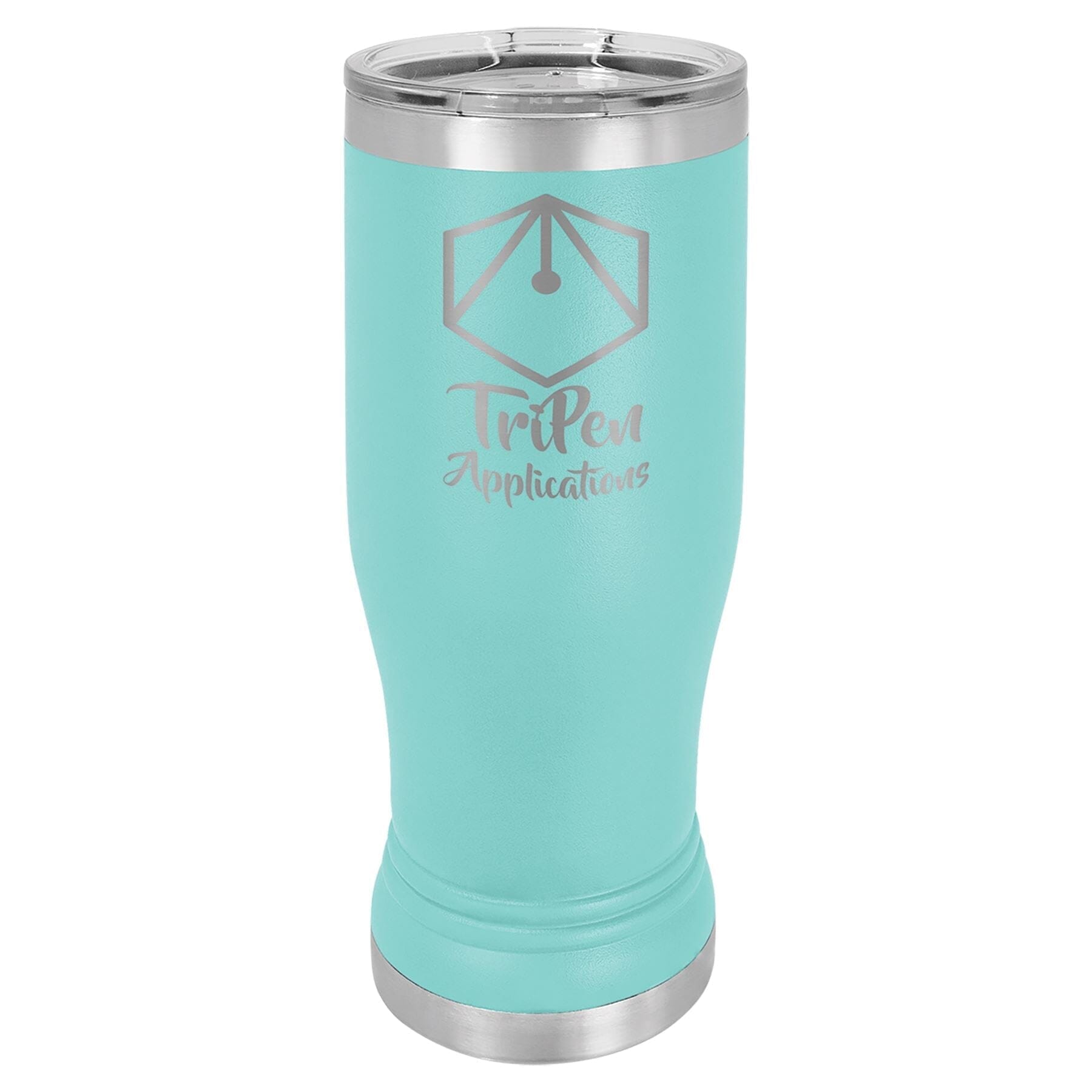 14 oz. Stainless Steel Pilsner Tumbler Signature Cutouts Teal 