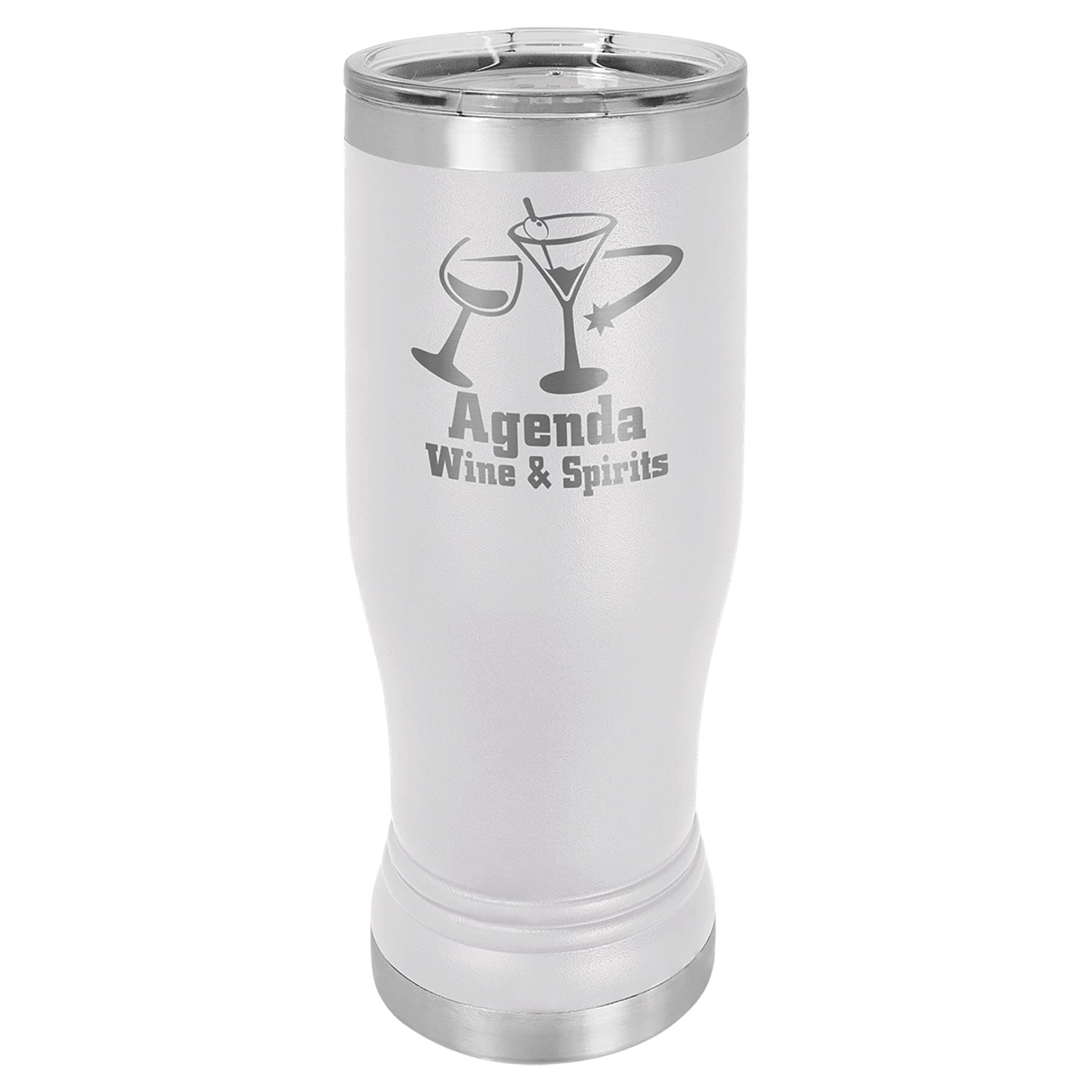 14 oz. Stainless Steel Pilsner Tumbler Signature Cutouts White 