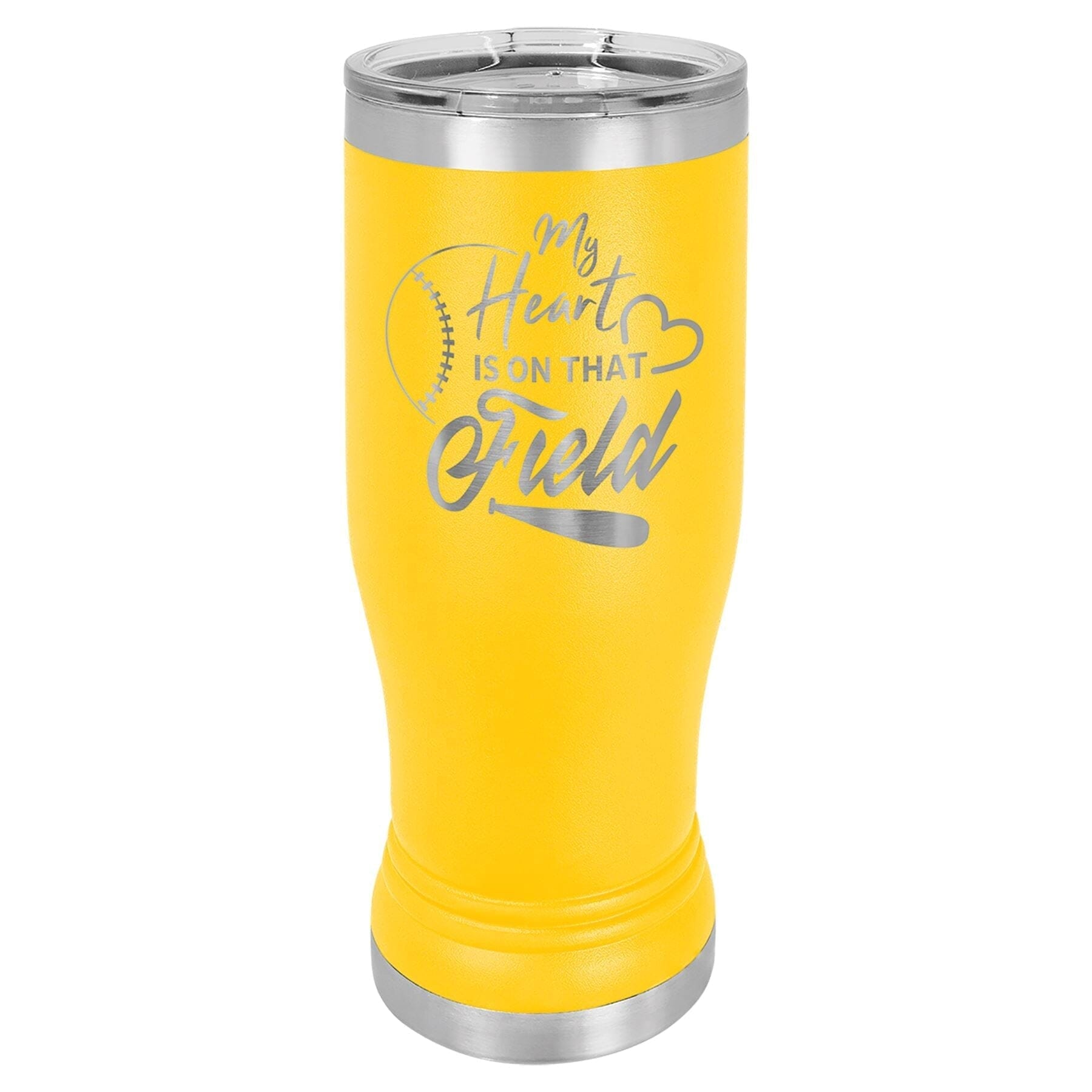 14 oz. Stainless Steel Pilsner Tumbler Signature Cutouts Yellow 