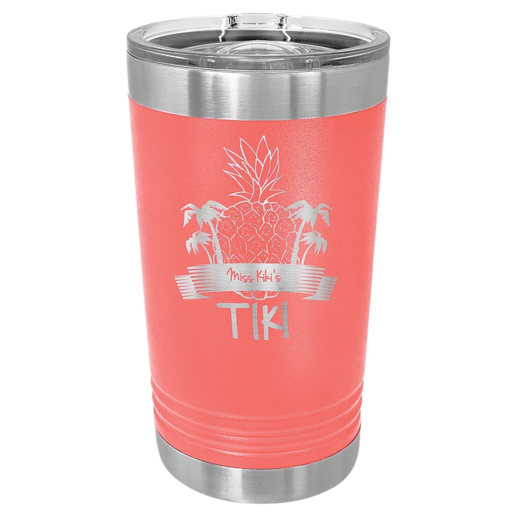 16 oz. Stainless Steel Pint Tumbler Signature Cutouts Coral 