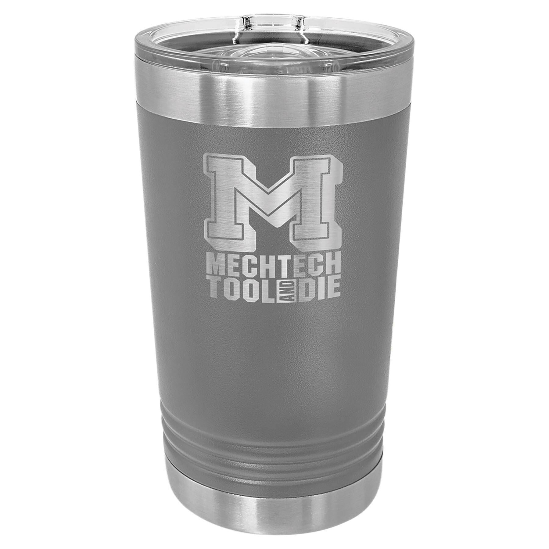 16 oz. Stainless Steel Pint Tumbler Signature Cutouts Dark Gray 