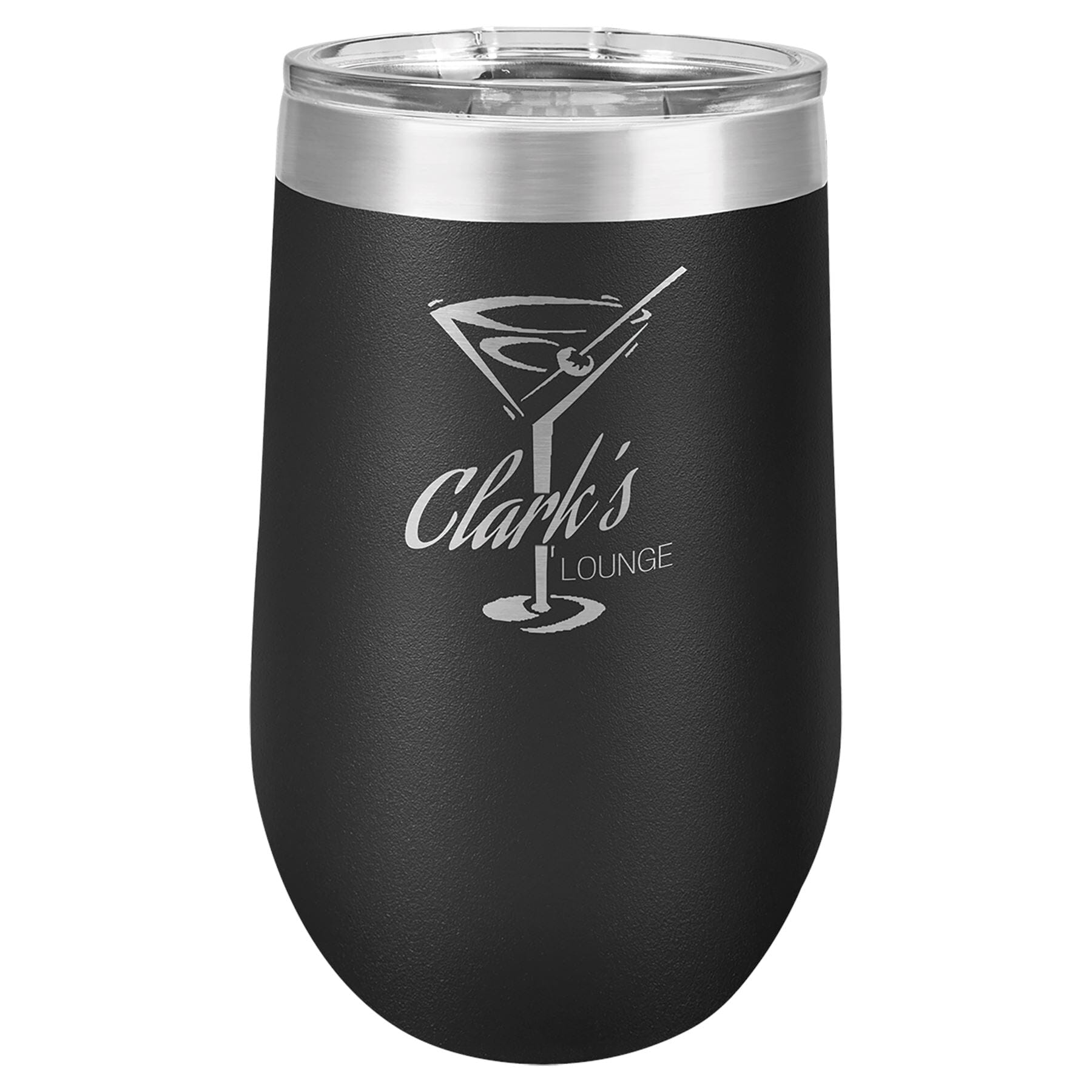 16 oz. Stemless Stainless Steel Wine Tumbler Signature Cutouts Black 