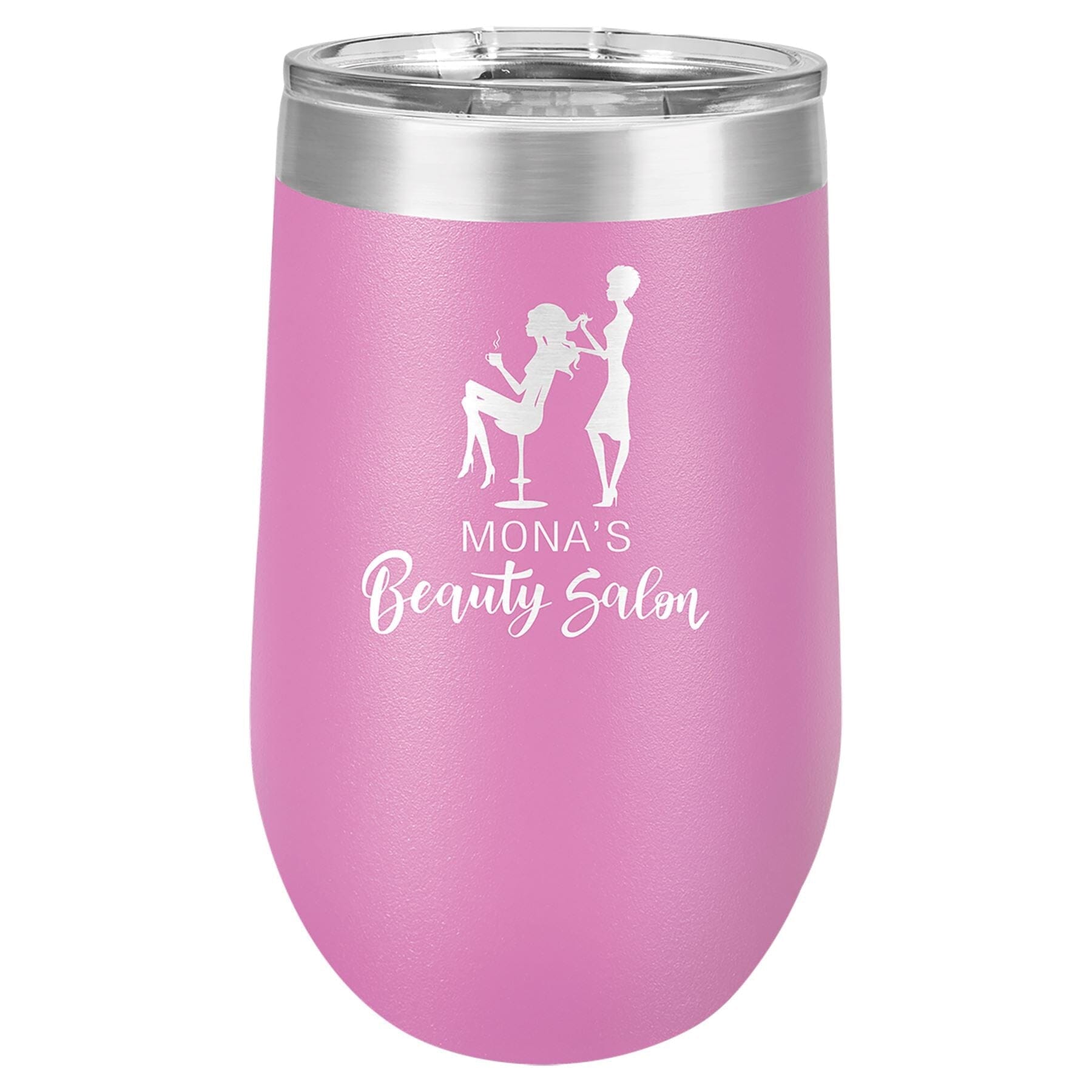 16 oz. Stemless Stainless Steel Wine Tumbler Signature Cutouts Lavender 