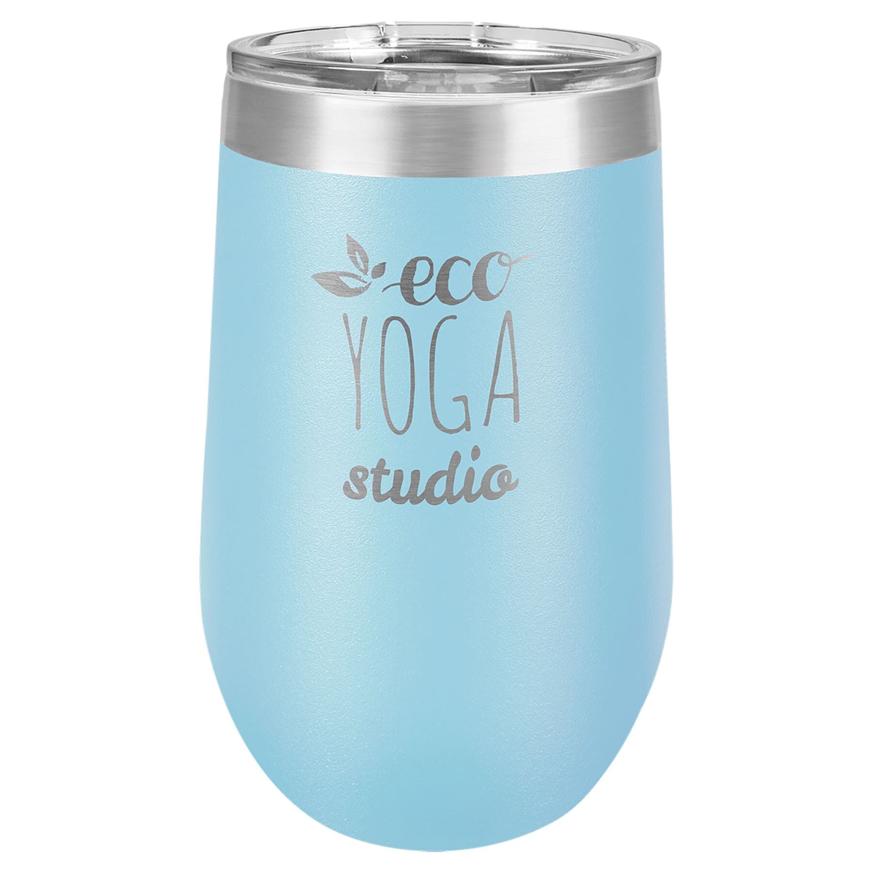 16 oz. Stemless Stainless Steel Wine Tumbler Signature Cutouts Light Blue 