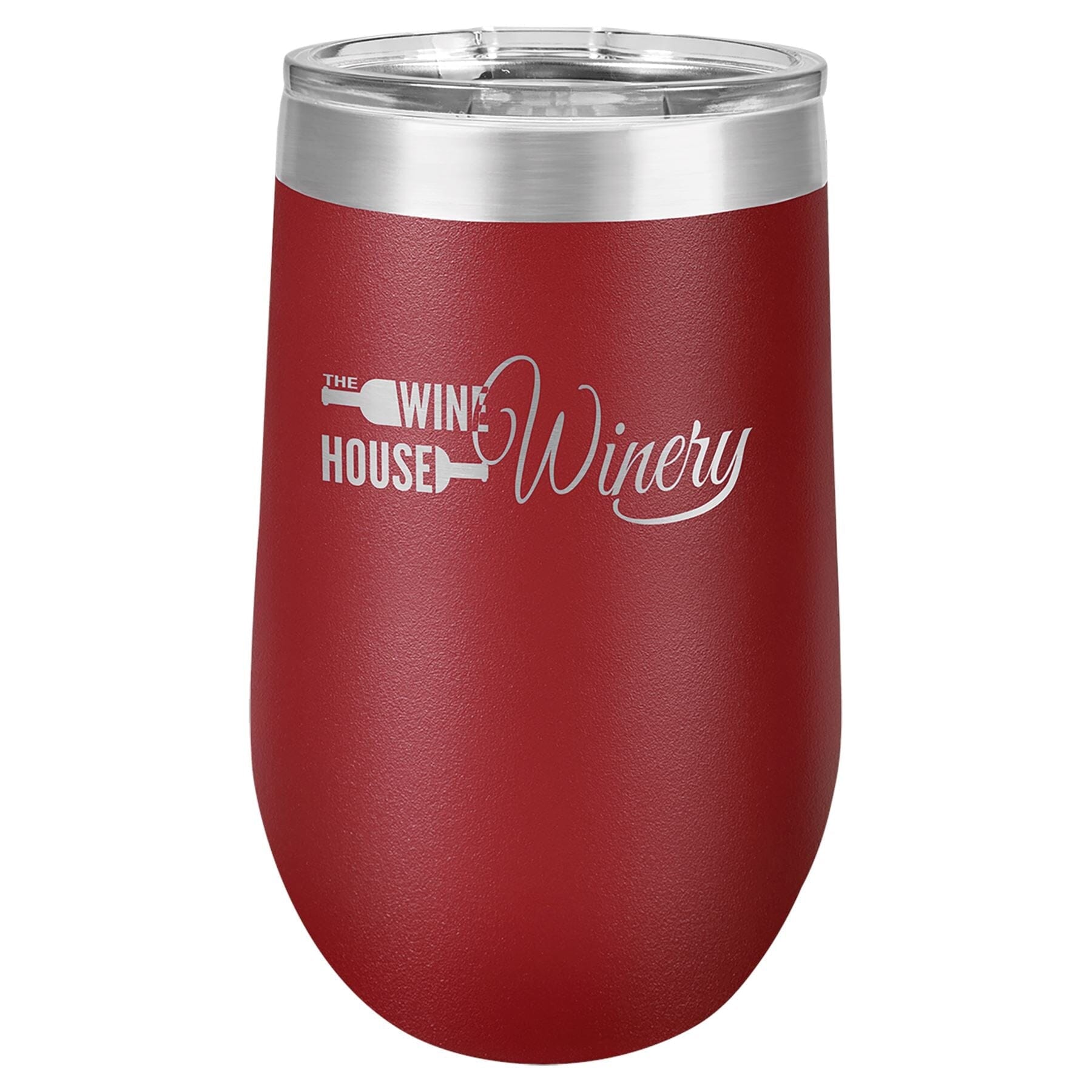 16 oz. Stemless Stainless Steel Wine Tumbler Signature Cutouts Maroon 
