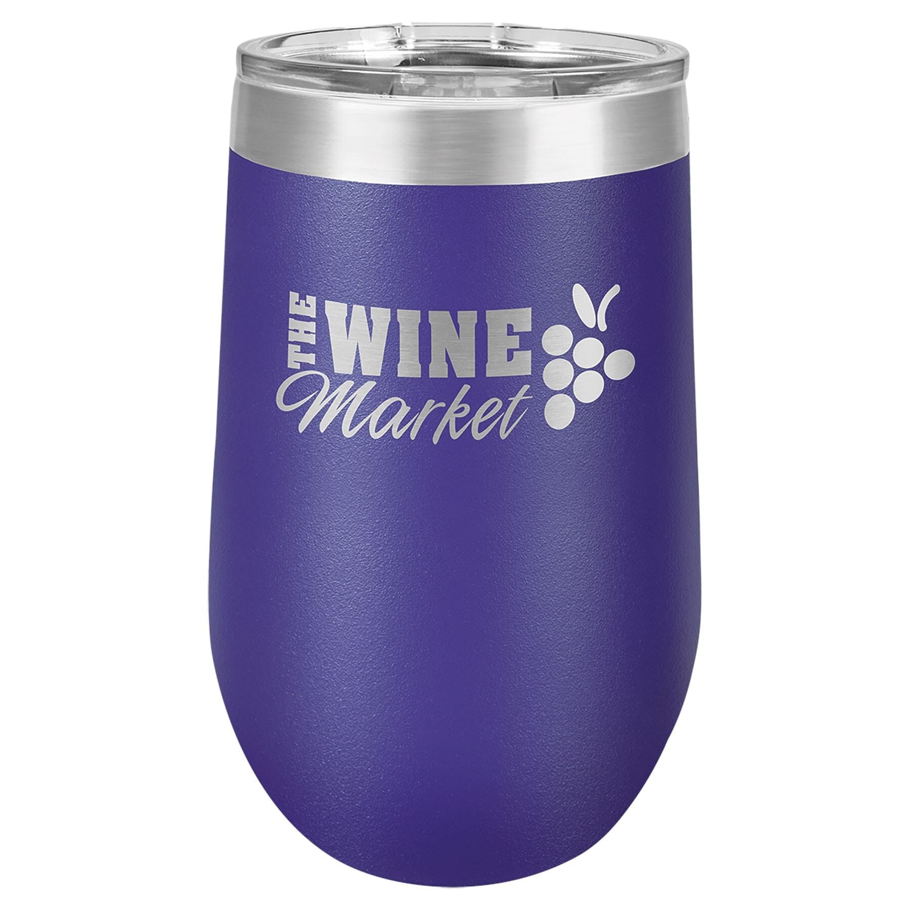 16 oz. Stemless Stainless Steel Wine Tumbler Signature Cutouts Purple 