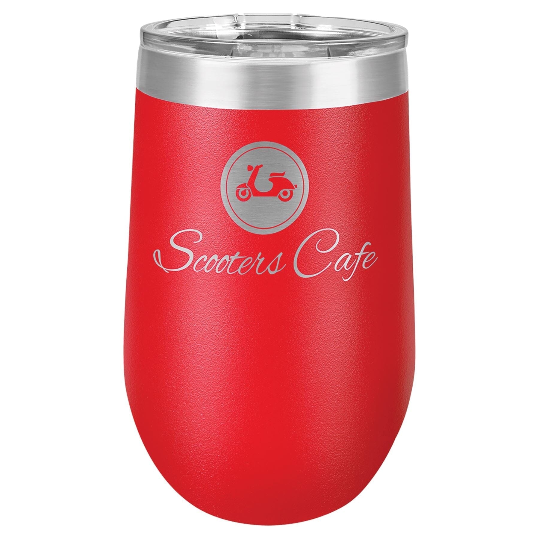 16 oz. Stemless Stainless Steel Wine Tumbler Signature Cutouts Red 