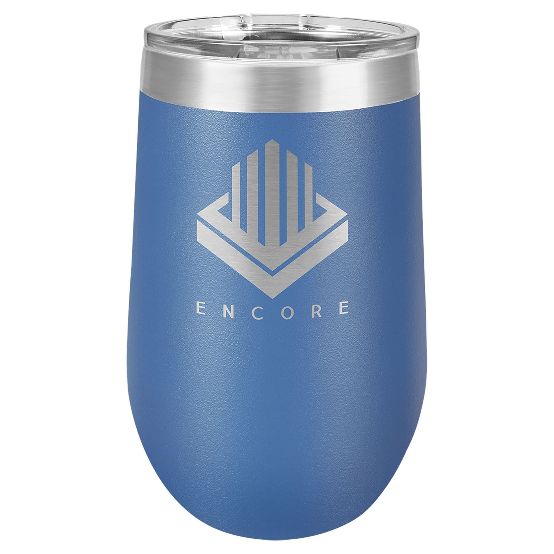 16 oz. Stemless Stainless Steel Wine Tumbler Signature Cutouts Royal Blue 