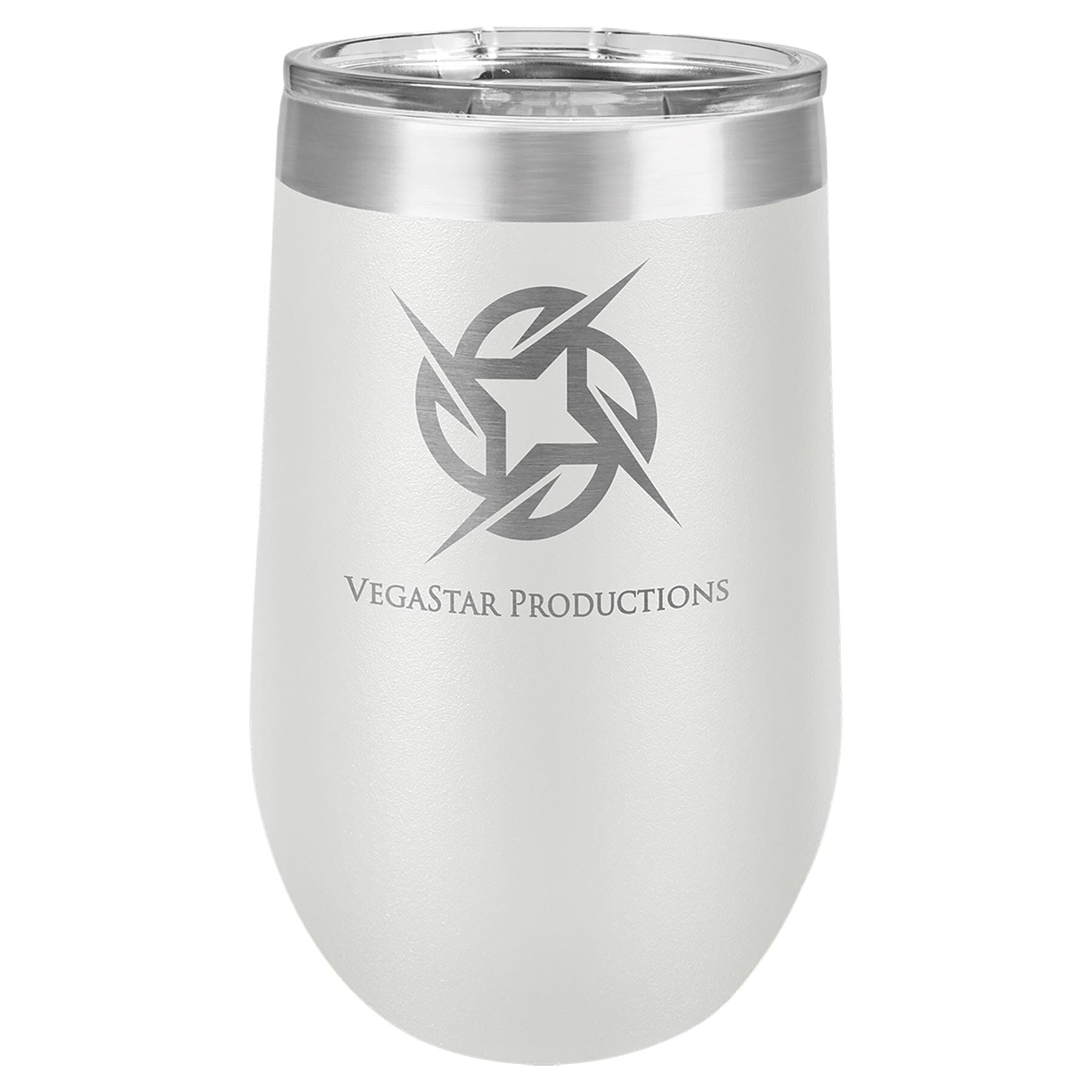 16 oz. Stemless Stainless Steel Wine Tumbler Signature Cutouts White 