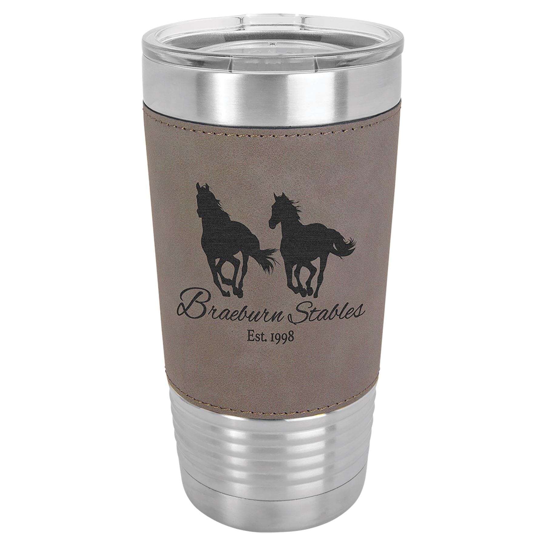 20 oz Laserable Leatherette Travel Tumbler Signature Cutouts Gray 
