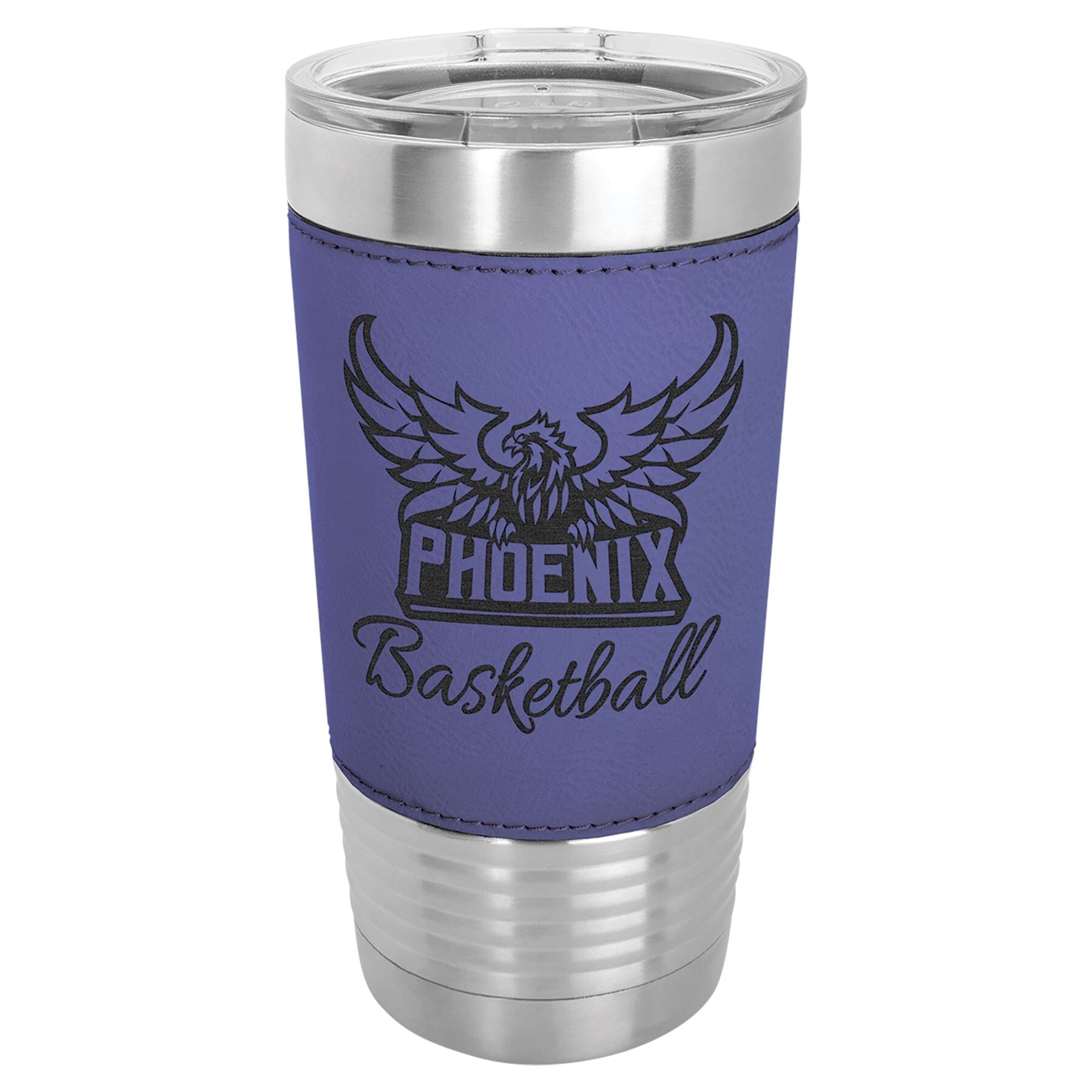 20 oz Laserable Leatherette Travel Tumbler Signature Cutouts Purple 