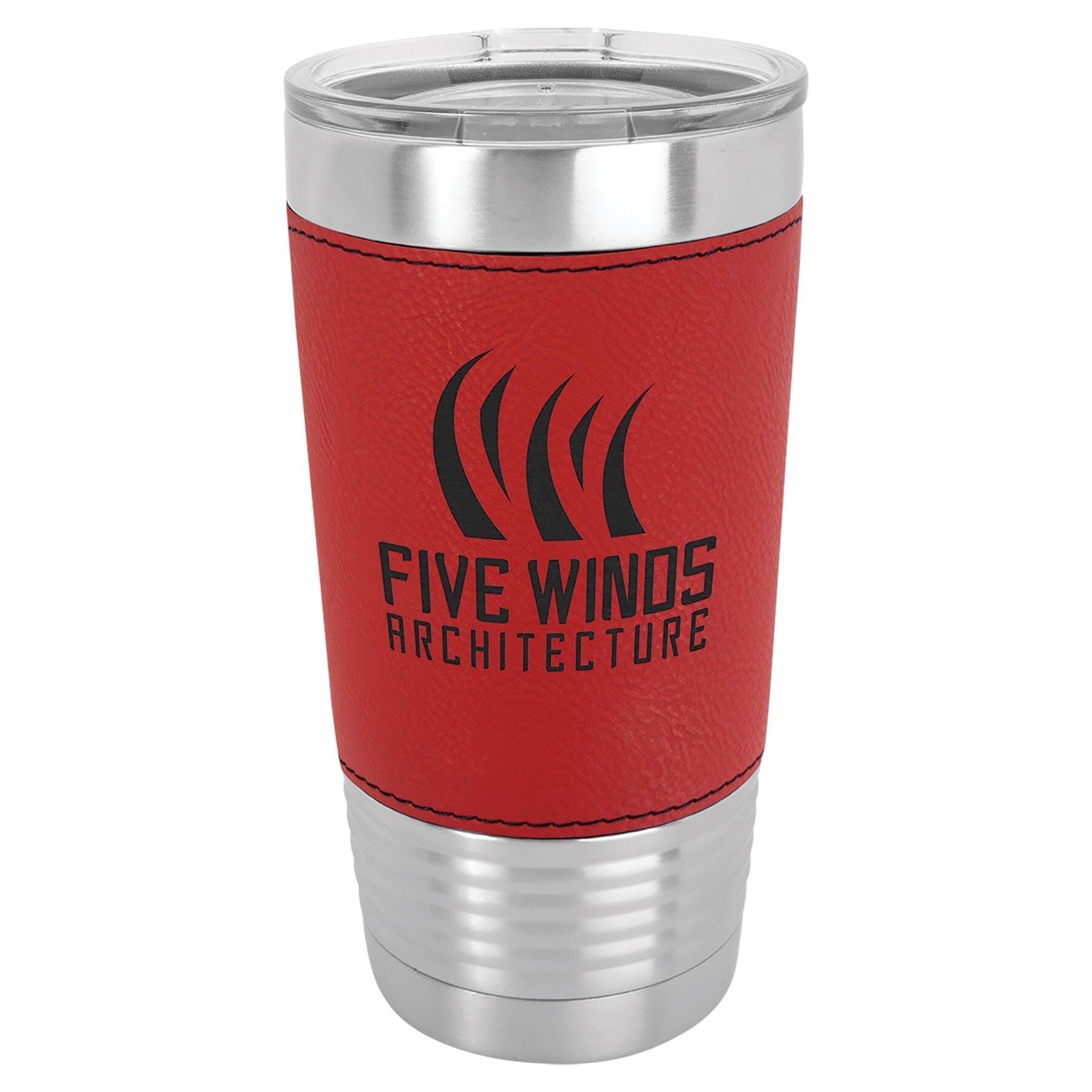 20 oz Laserable Leatherette Travel Tumbler Signature Cutouts Red 