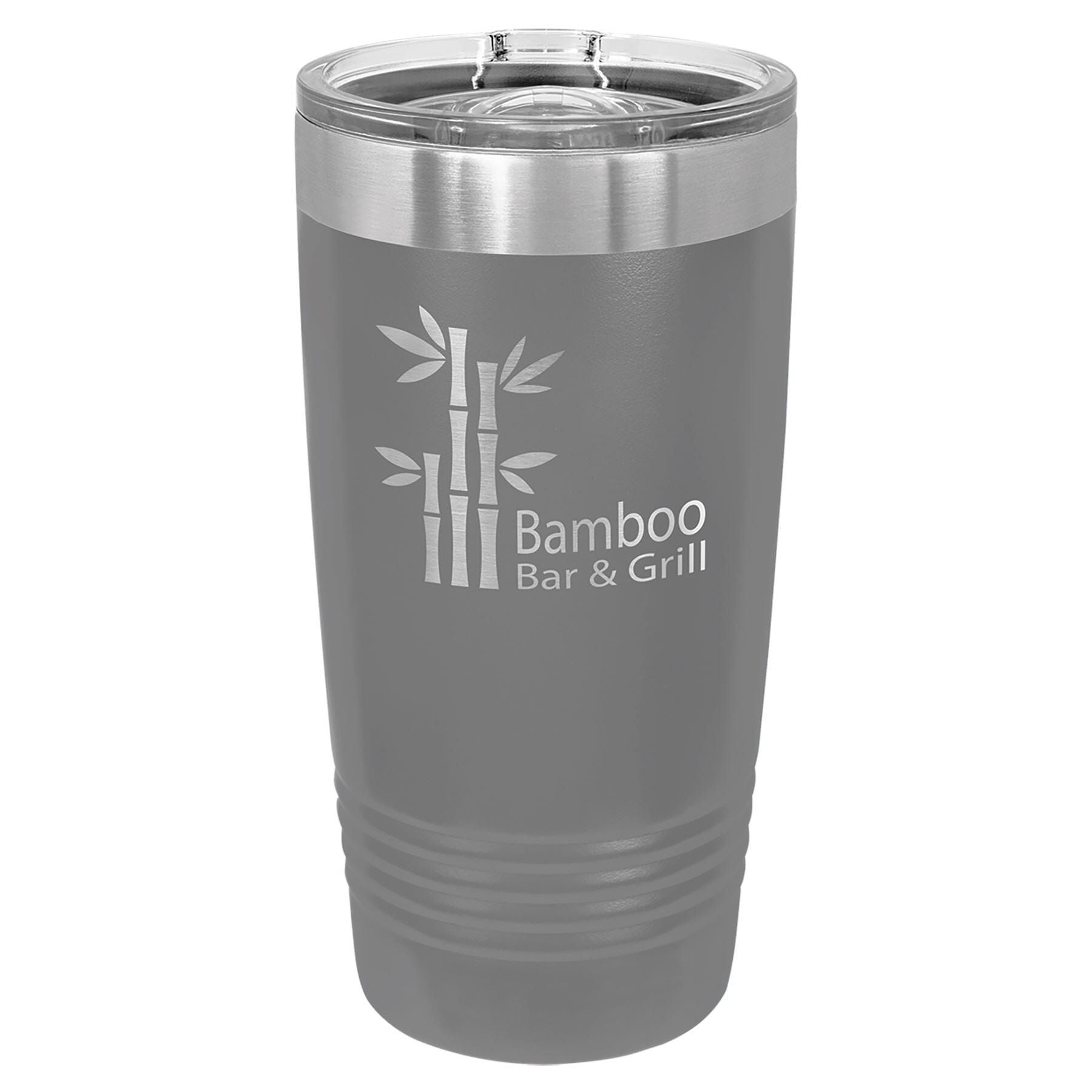 20 oz. Stainless Steel Ringneck Travel Mugs w/Slider Lid Signature Cutouts Dark Gray 