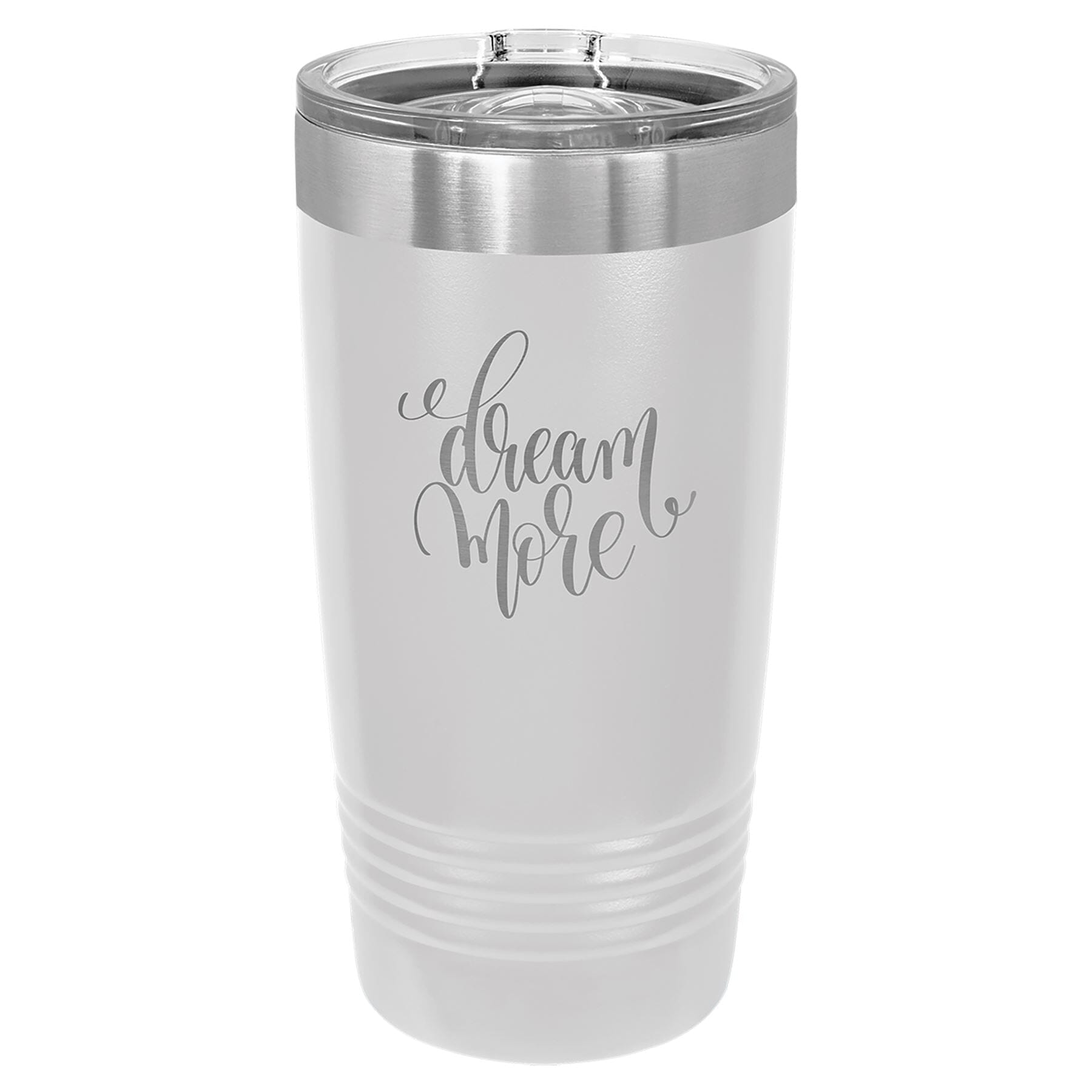 20 oz. Stainless Steel Ringneck Travel Mugs w/Slider Lid Signature Cutouts White 