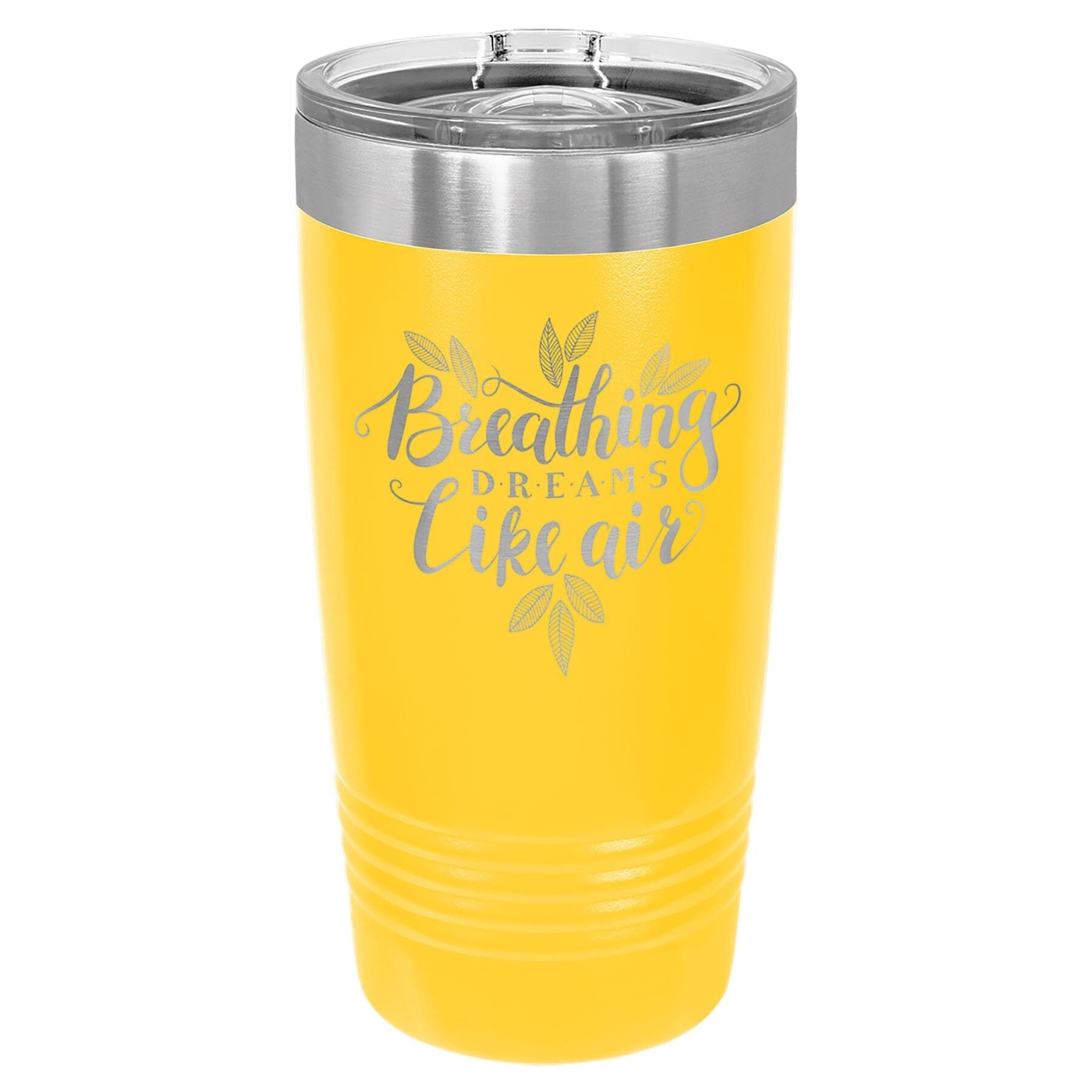 20 oz. Stainless Steel Ringneck Travel Mugs w/Slider Lid Signature Cutouts Yellow 