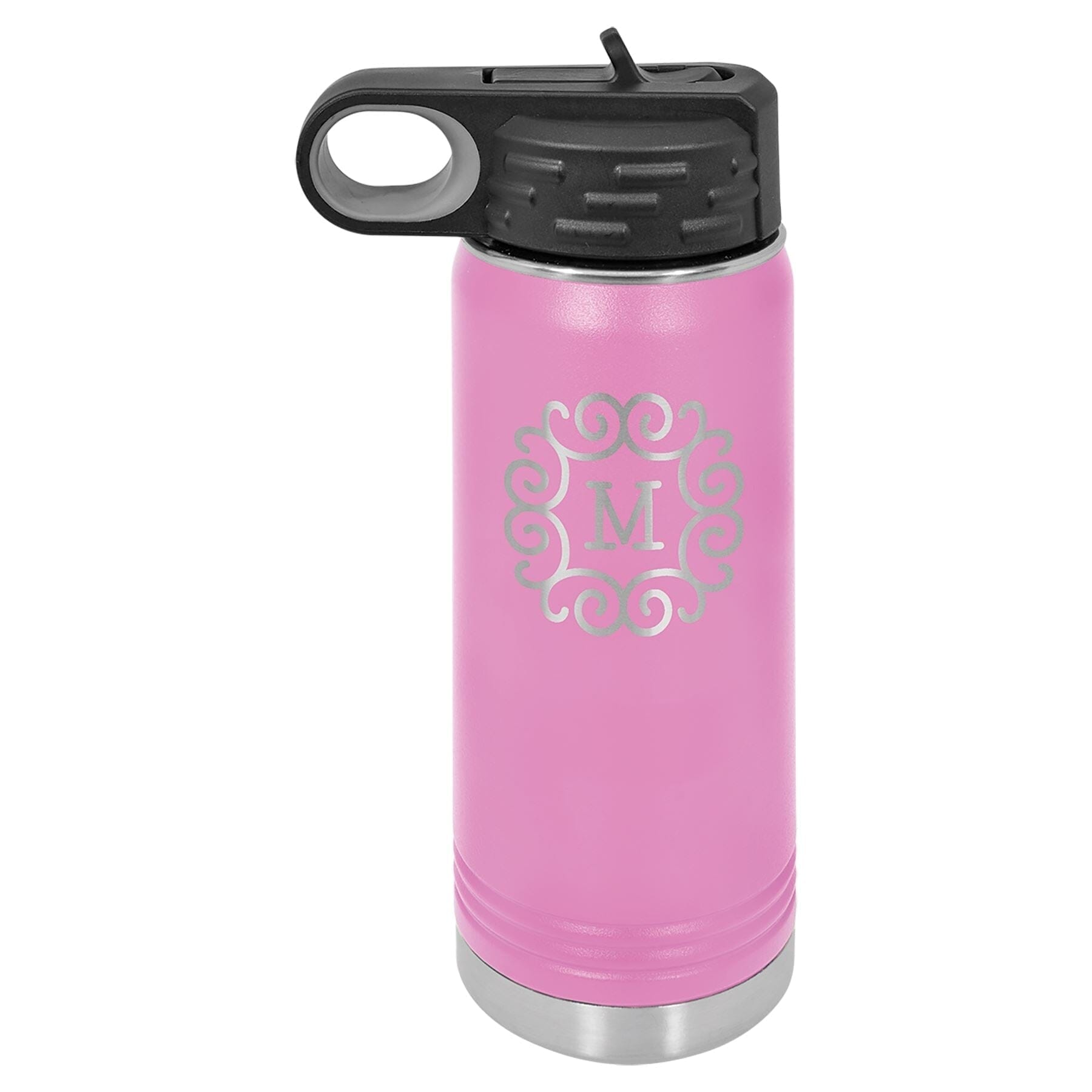 20 oz. Stainless Steel Water Bottle Tumbler with Flip Top Lid Signature Cutouts Lavender 