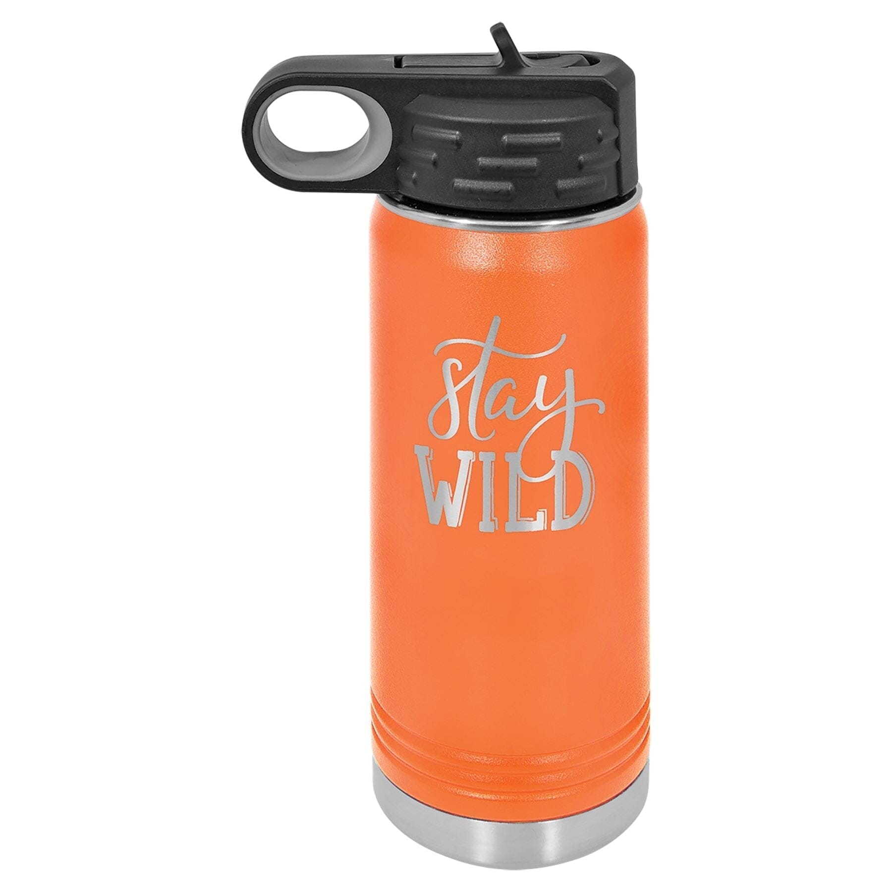 20 oz. Stainless Steel Water Bottle Tumbler with Flip Top Lid Signature Cutouts Orange 