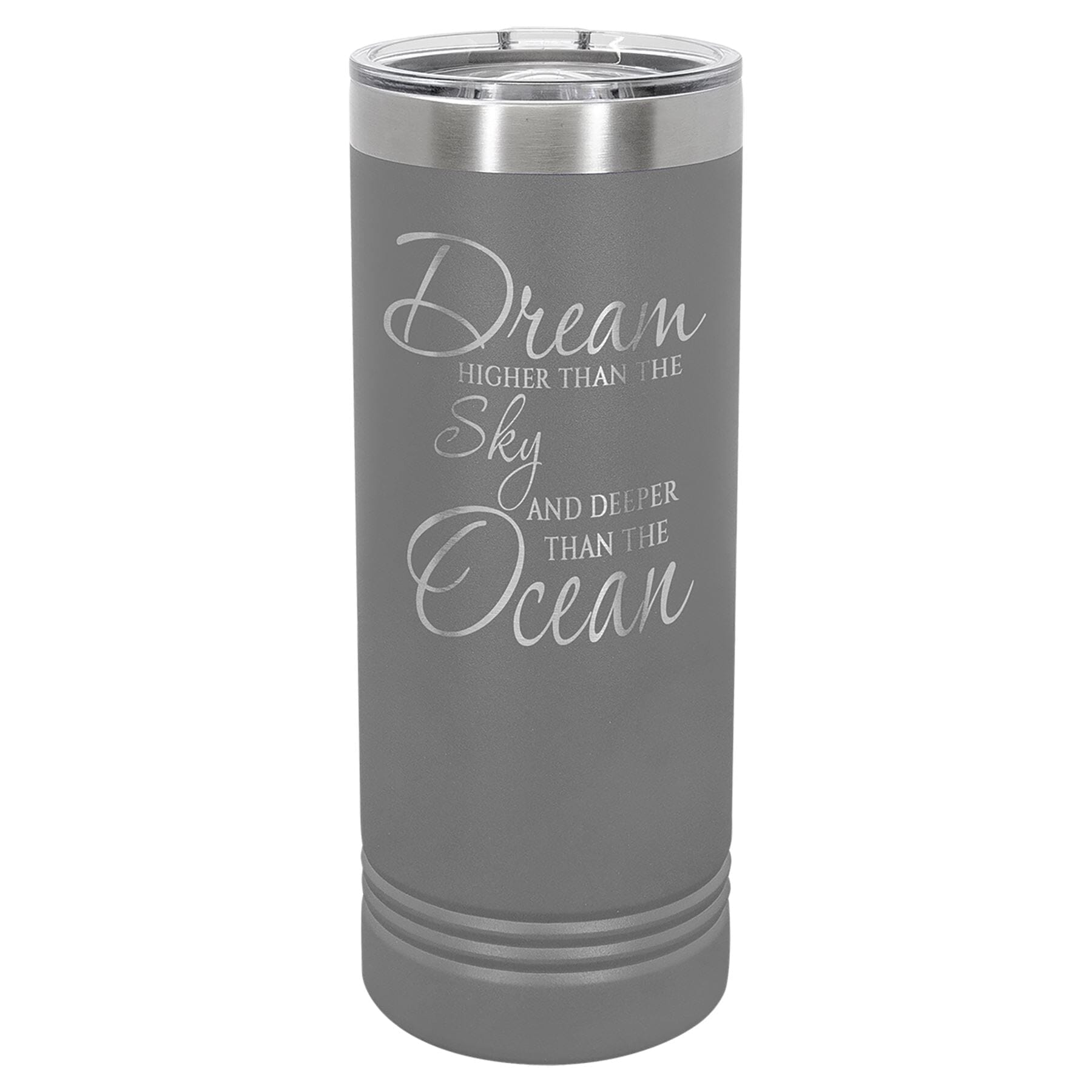 22 oz. Skinny Double Insulated Tumbler Signature Cutouts Dark Gray 