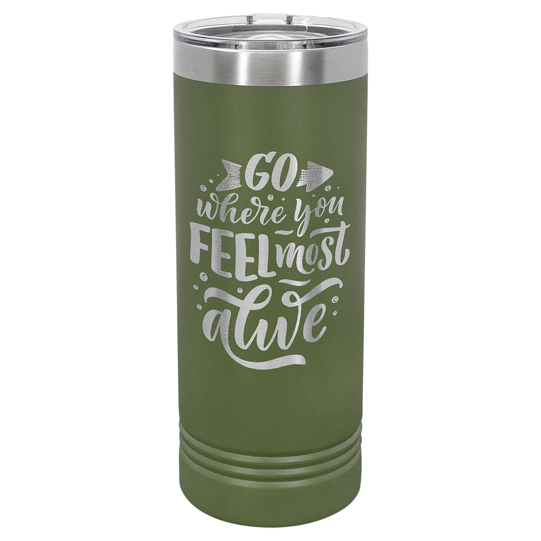 22 oz. Skinny Double Insulated Tumbler Signature Cutouts Olive Green 