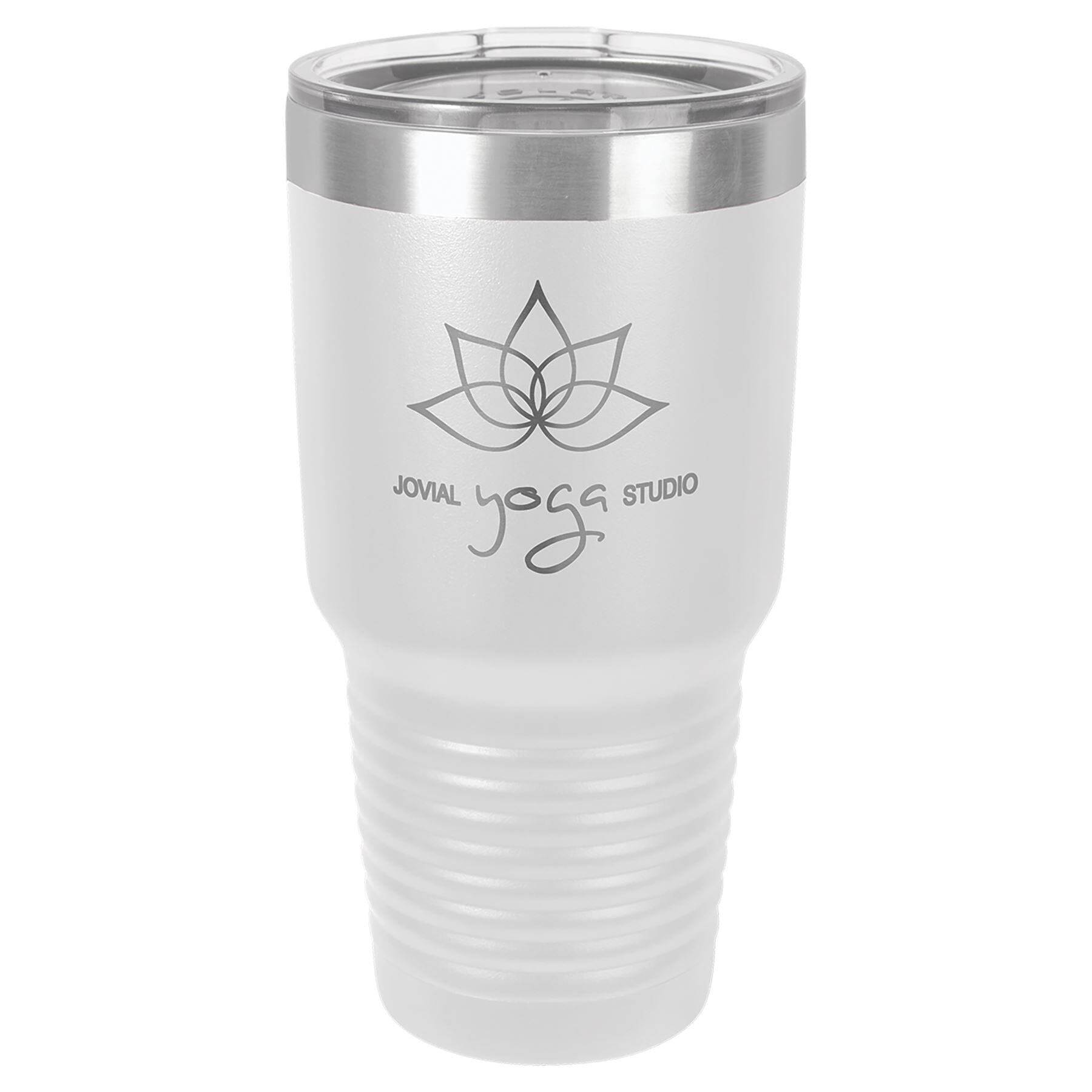 30 oz. Double Insulated Stainless Steel Tumbler Signature Cutouts White 