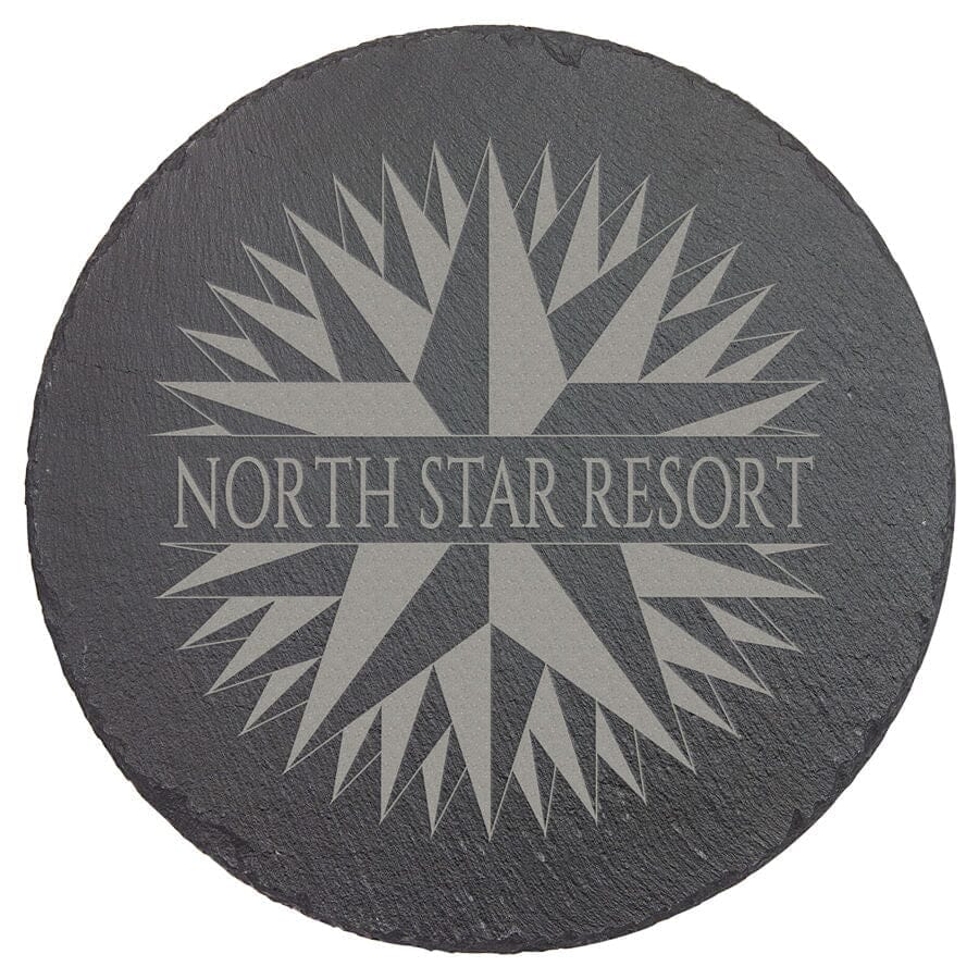 9-3/4" Round Slate Decor w/Foam Pads, Laser Engraved Signature Custom Works 