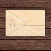Puerto Rico Flag 002 (Horizontal) Paint by Line Shape Cutout