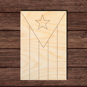 Puerto Rico Flag (Vertical) Paint by Line Shape Cutout