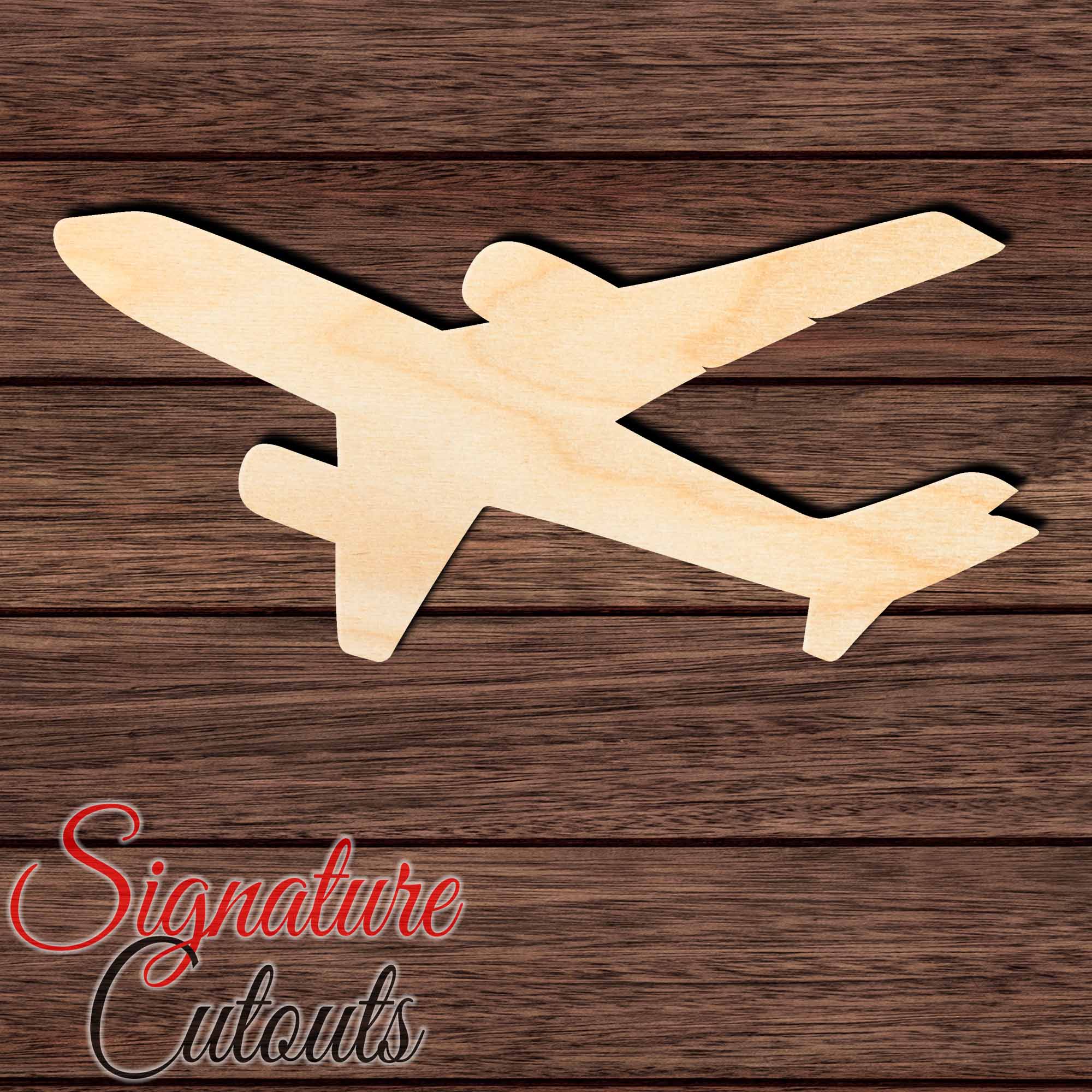 Airplane 007 Shape Cutout in Wood Craft Shapes & Bases Signature Cutouts 
