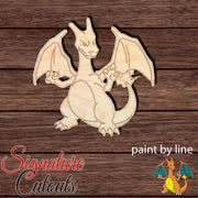 Anime 025 -Charizard Shape Cutout in Wood Craft Shapes & Bases Signature Cutouts 