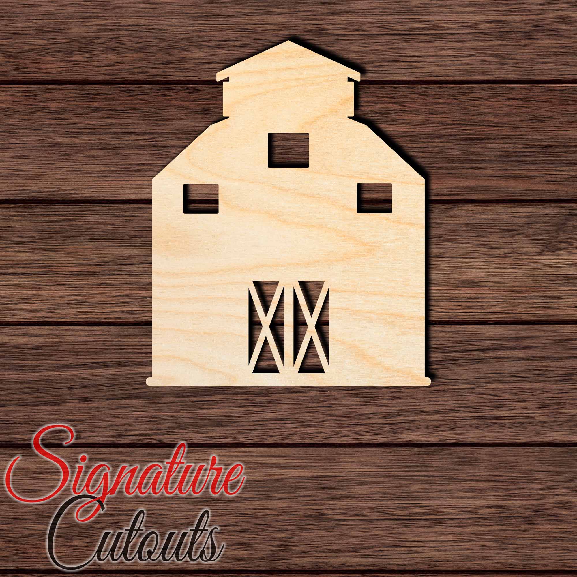 Barn 003 Shape Cutout in Wood Craft Shapes & Bases Signature Cutouts 