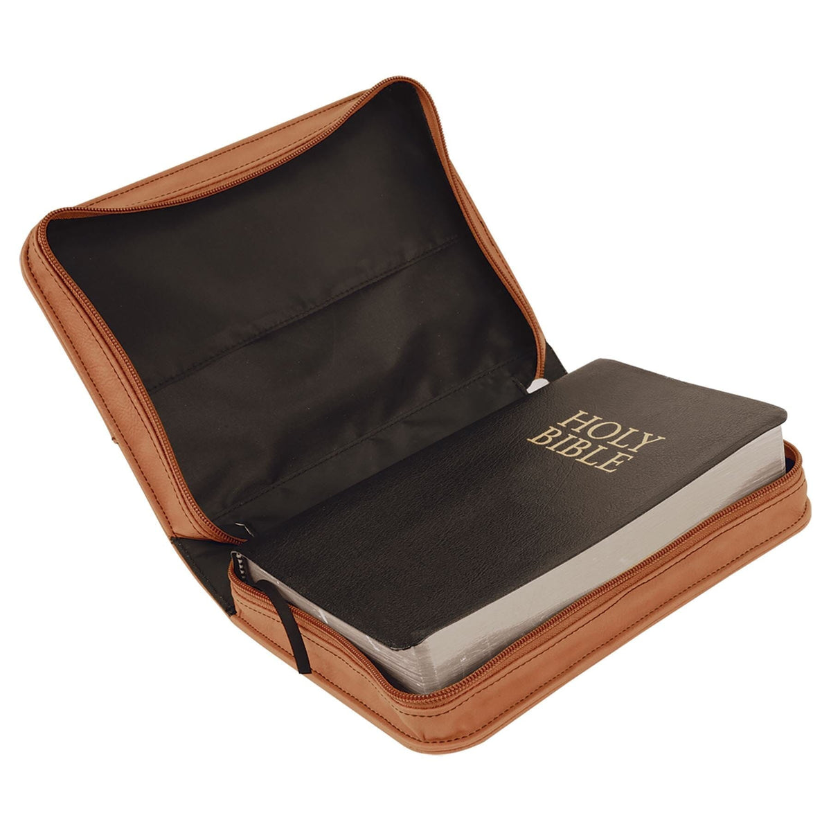 Book Case w/Handle & Zipper, 6-3/4" x 9-1/4" Laserable Leatherette, Laser Engraved Signature Cutouts 