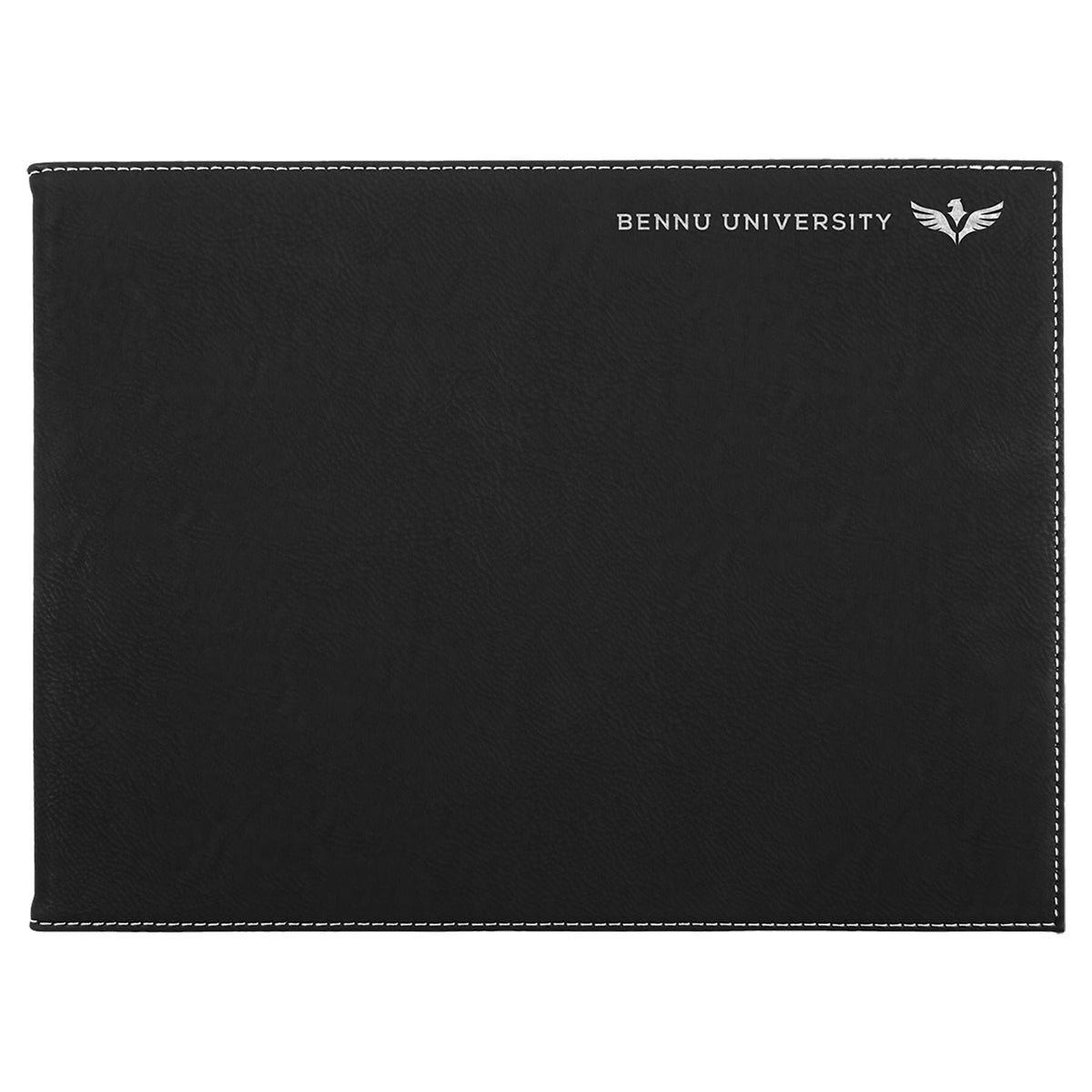 Certificate/Diploma Holder 9" x 12", Laserable Leatherette Signature Cutouts Black/Silver 