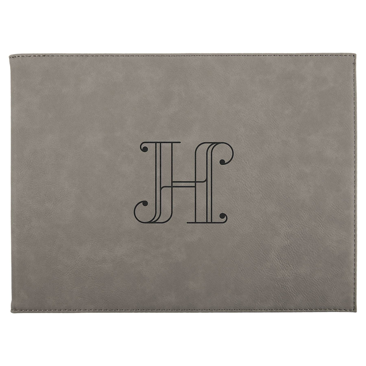 Certificate/Diploma Holder 9" x 12", Laserable Leatherette Signature Cutouts Gray/Black 