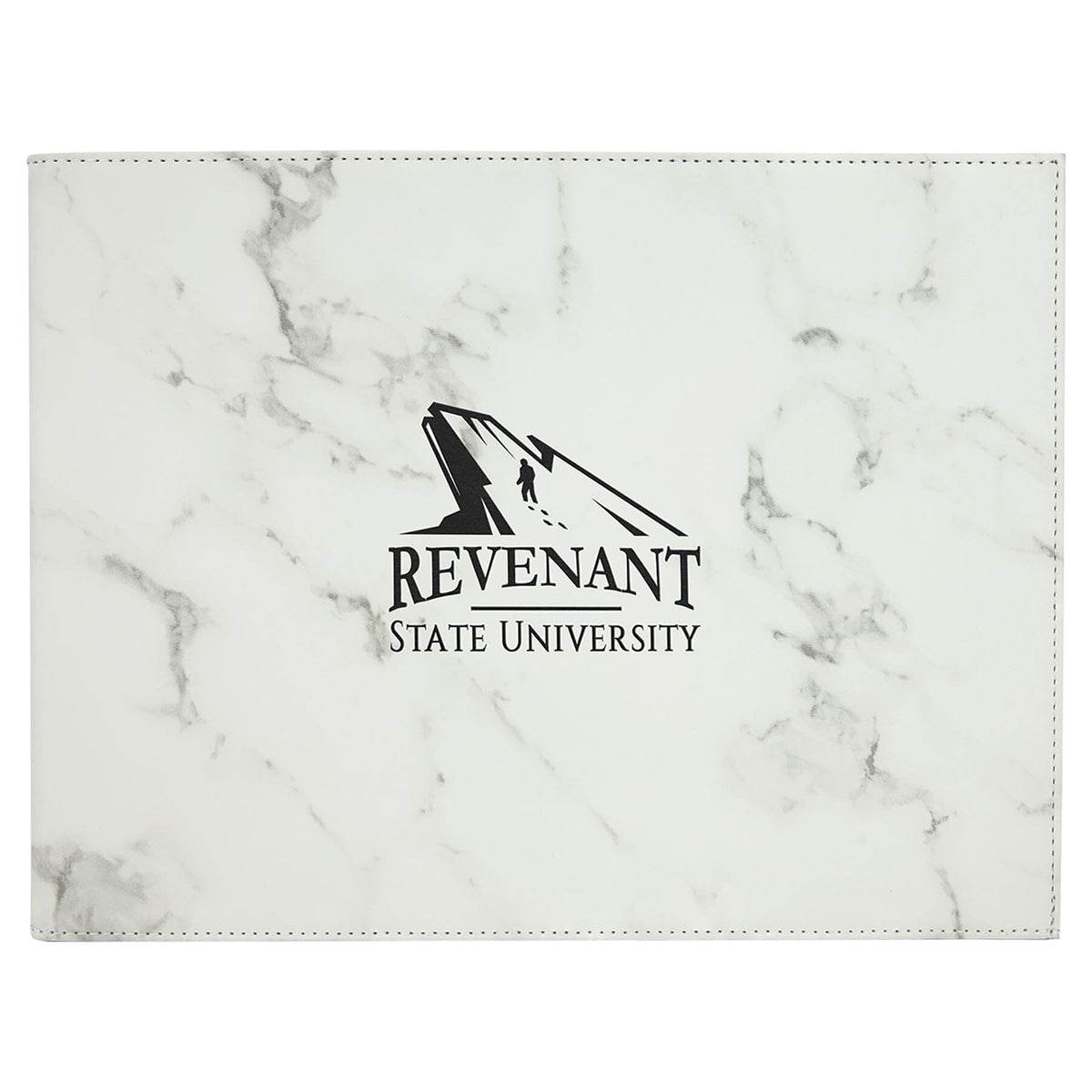 Certificate/Diploma Holder 9" x 12", Laserable Leatherette Signature Cutouts Marble/Black 
