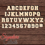 Collegiate Font Letter Shape Cutout - Sold by the Letter • Measured by Height Craft Shapes & Bases Signature Cutouts 