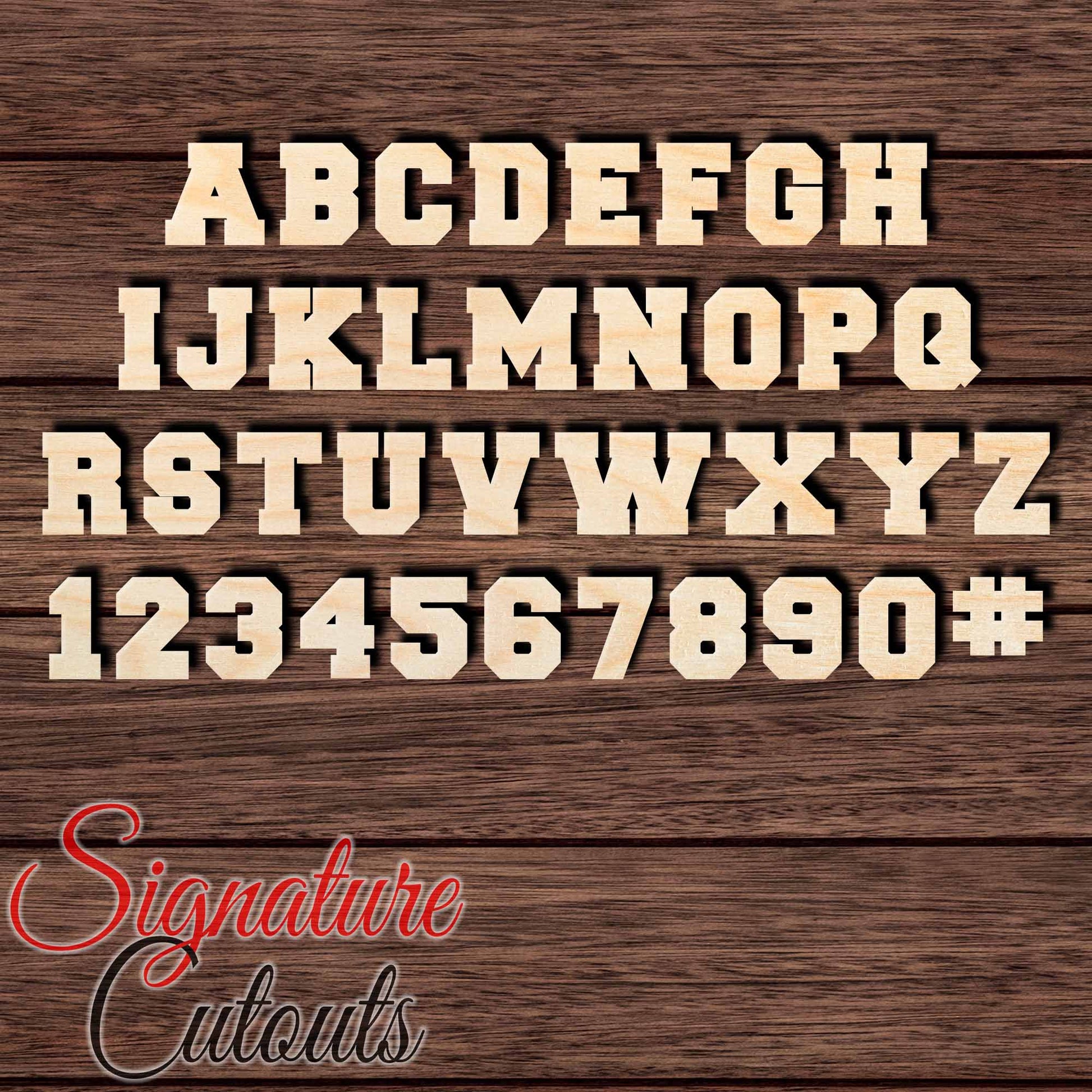 Collegiate Font Letter Shape Cutout - Sold by the Letter • Measured by Height Craft Shapes & Bases Signature Cutouts 