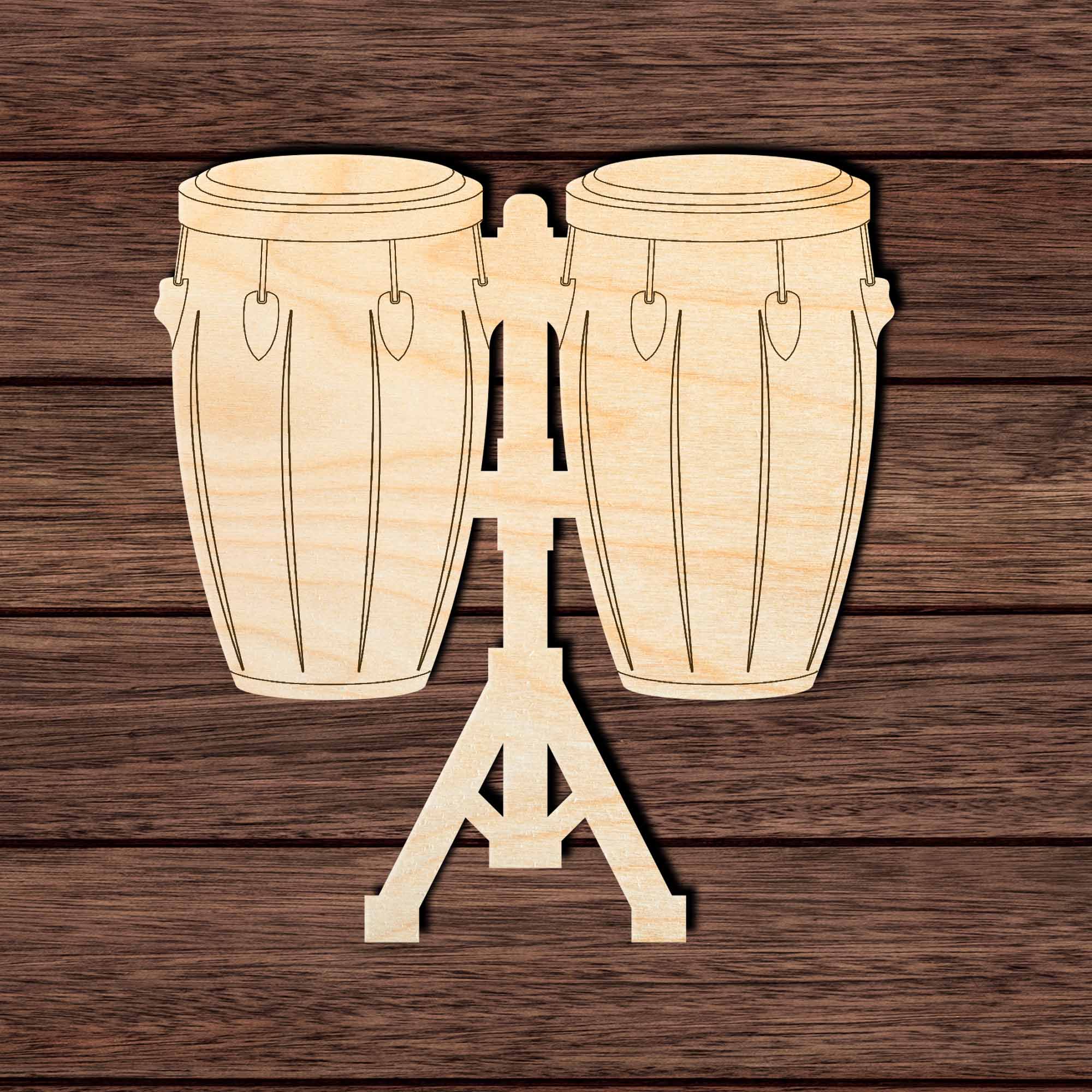 Conga Drums 001 Paint by Line -  Shape Cutout