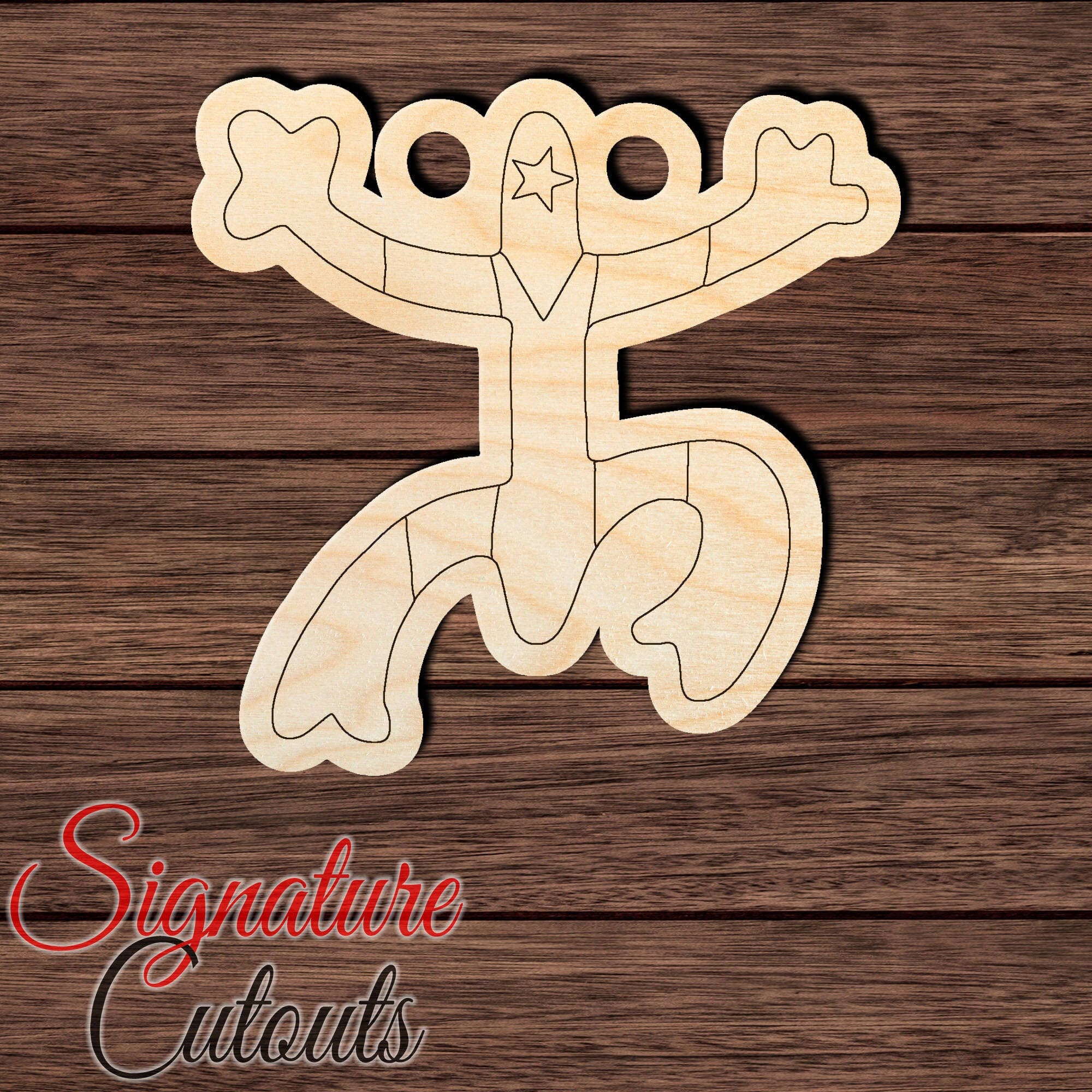 Coquí Frog - PR flag - Paint by Line Shape Cutout Craft Shapes & Bases Signature Cutouts 