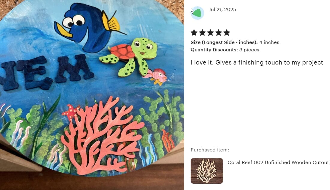 Coral Reef 002 Shape Cutout Craft Shapes & Bases Signature Cutouts 