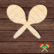 Crossed Maracas 002 Paint by Line -  Shape Cutout
