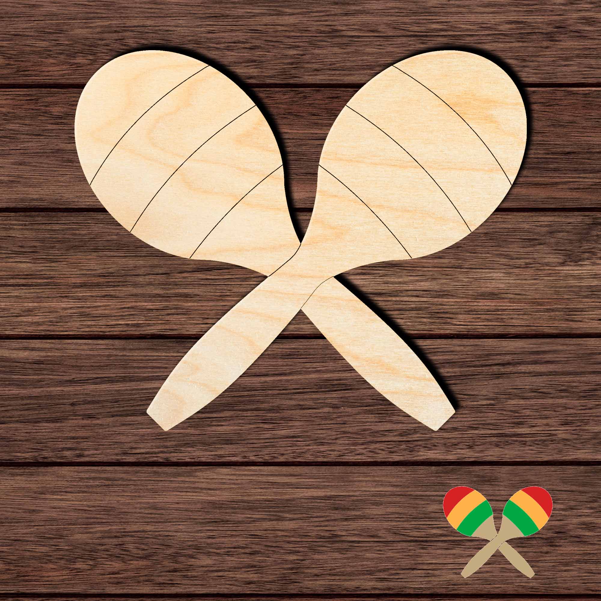 Crossed Maracas 002 Paint by Line -  Shape Cutout
