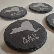 Custom Engraved State Coasters, Personalized With Your Custom Text, Slate Coaster Signature Custom Works Slate (round) Alabama 