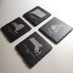Custom Engraved State Coasters, Personalized With Your Custom Text, Slate Coaster Signature Custom Works Slate (square) Alabama 