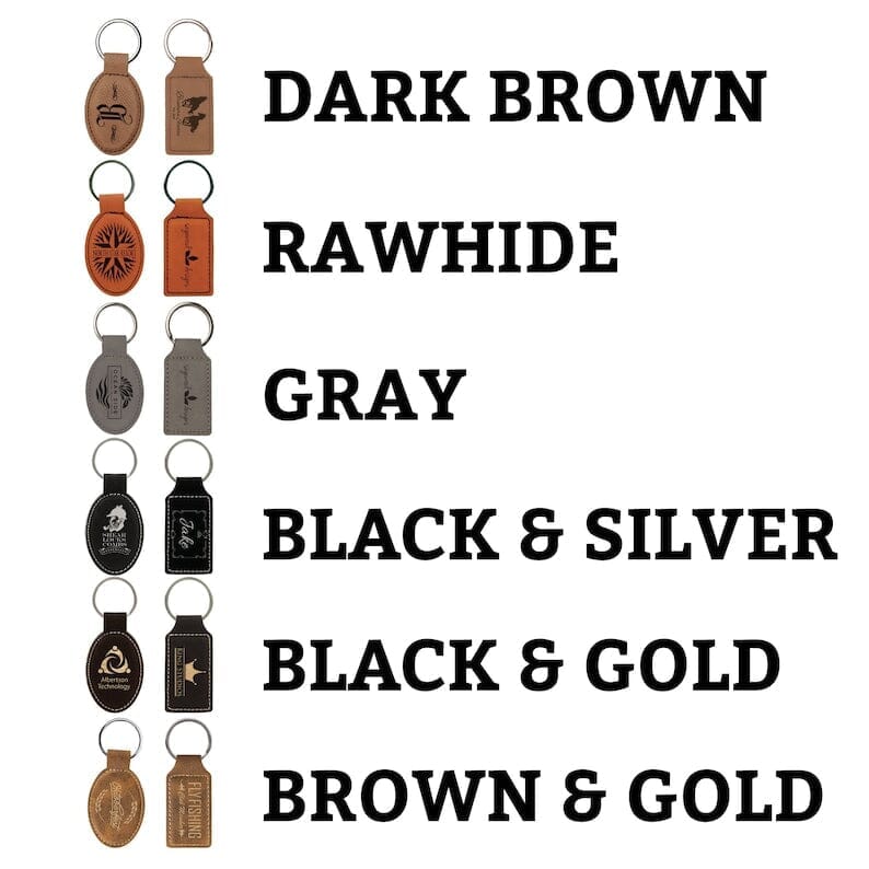 Custom Logo Leatherette Keychain, Engraved / Etched Keychain With Your Logo, Personalized Signature Cutouts 