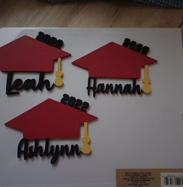 Custom Name and Year - Graduation Cap 001 Shape Cutout Craft Shapes & Bases Signature Cutouts 