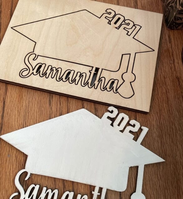Custom Name and Year - Graduation Cap 001 Shape Cutout Craft Shapes & Bases Signature Cutouts 